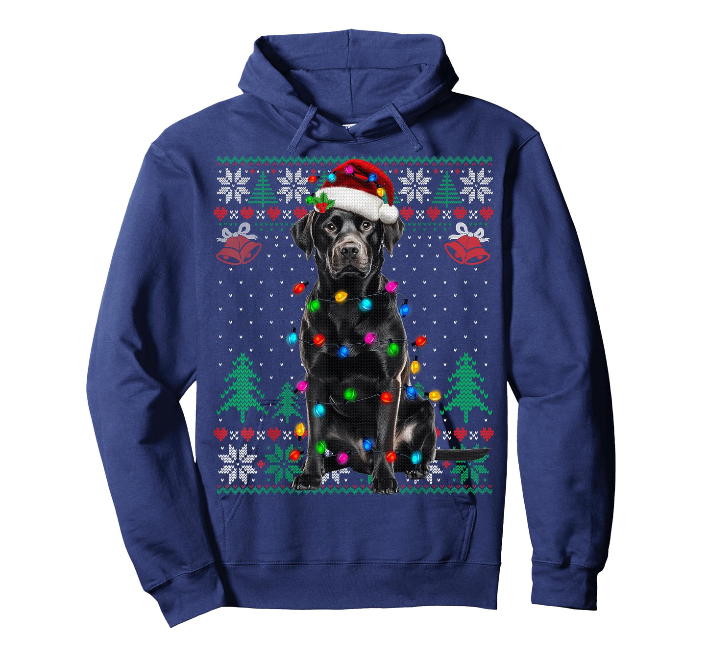 Black Lab Labrador Christmas Santa Hat Dog Ugly Sweater T-Shirt