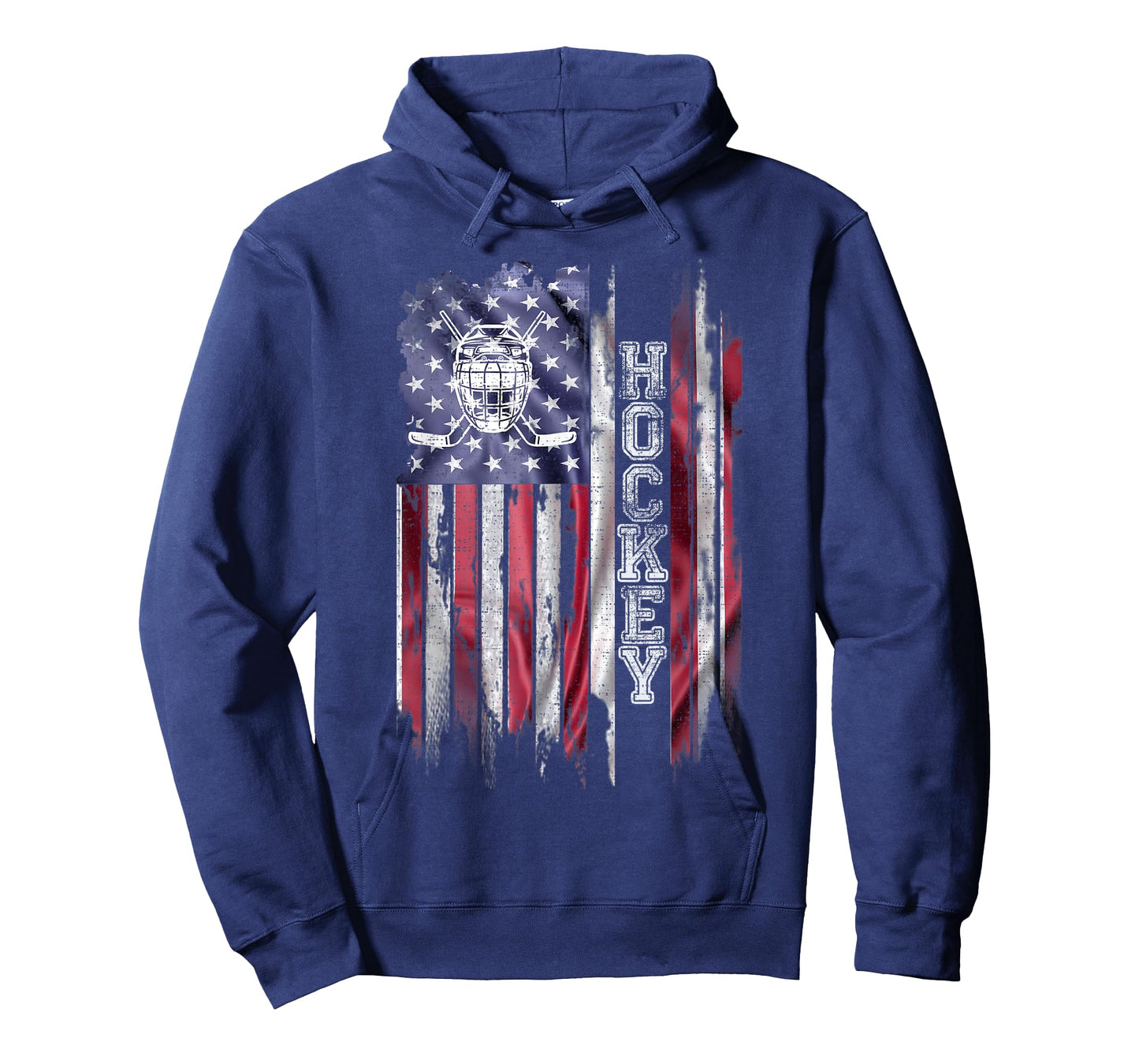Vintage USA American Flag Hockey Player Silhouette Funny T-Shirt