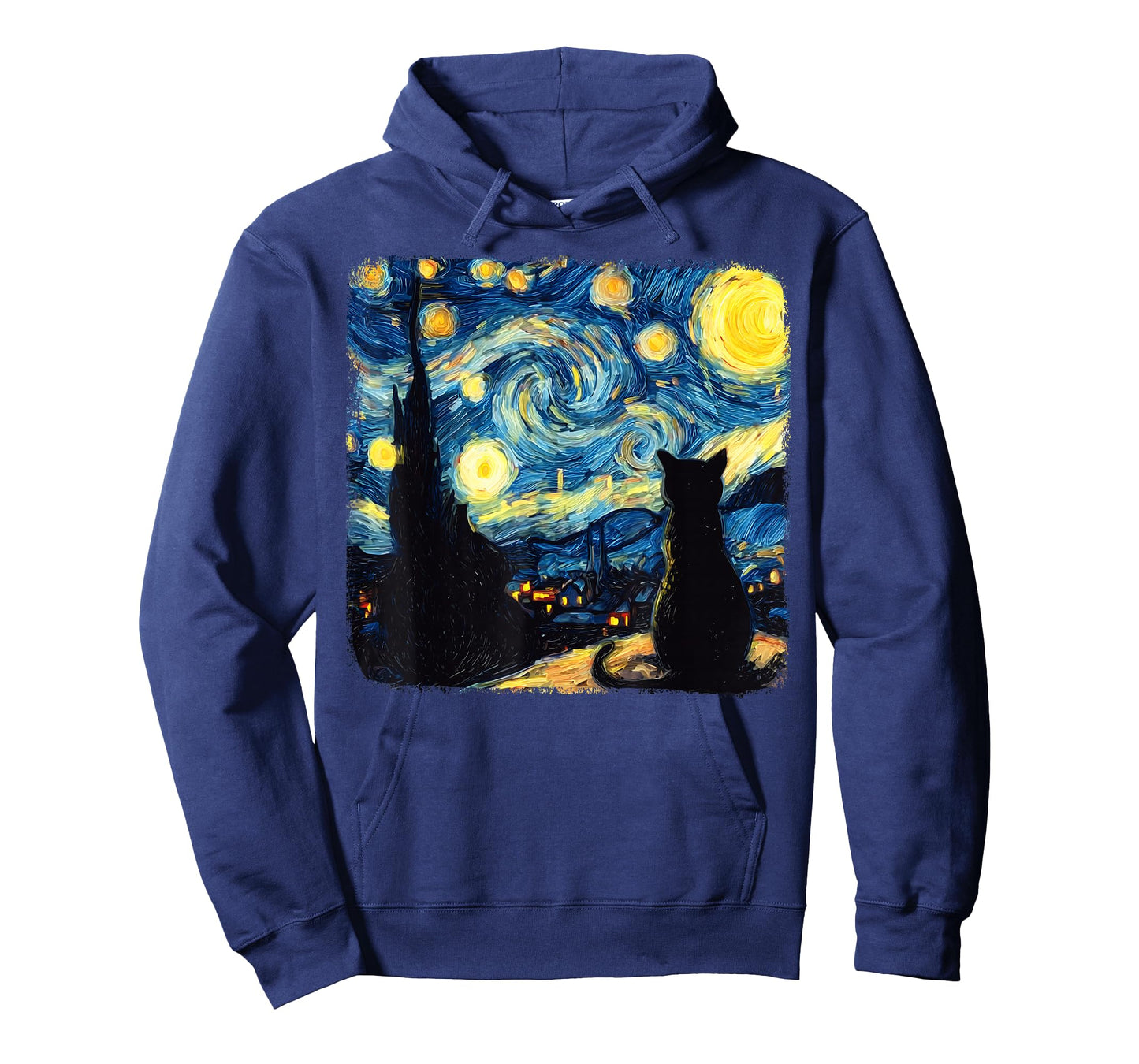 Cat Starry Night Van Gogh Cat Lover Cat Mom Dad Men Women T-Shirt
