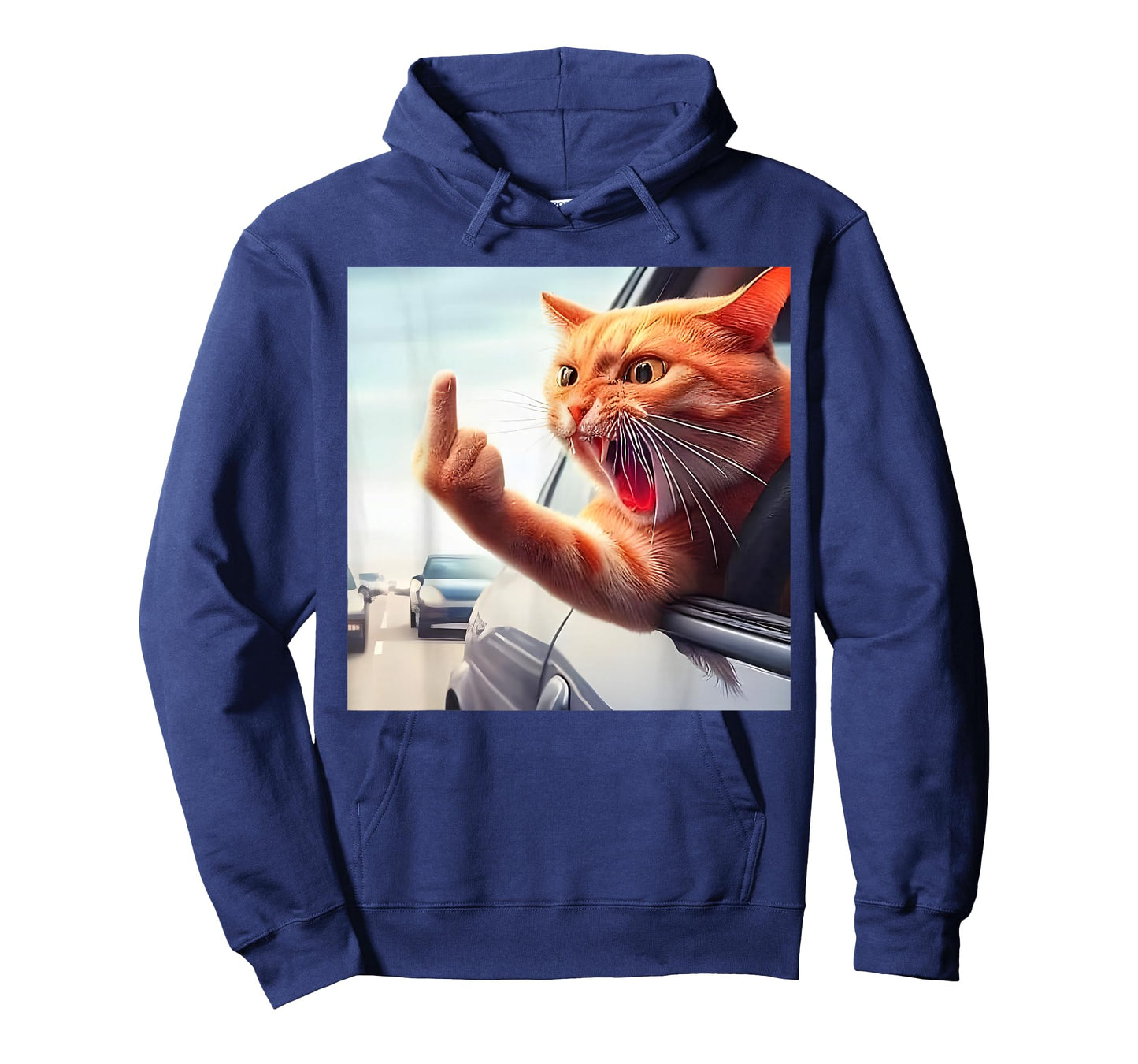 Funny Cat Middle Finger Hilarious Cat in The Car Cat Lover T-Shirt