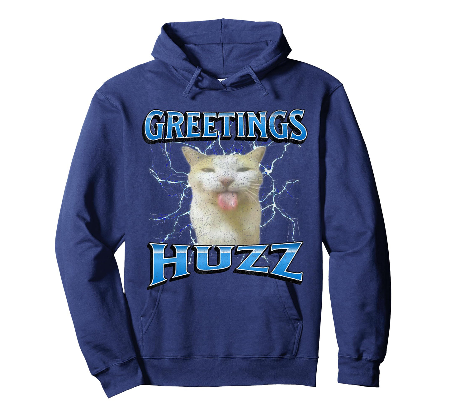 Greetings Huzz Funny Cat Meme Bootleg Graphic T-Shirt