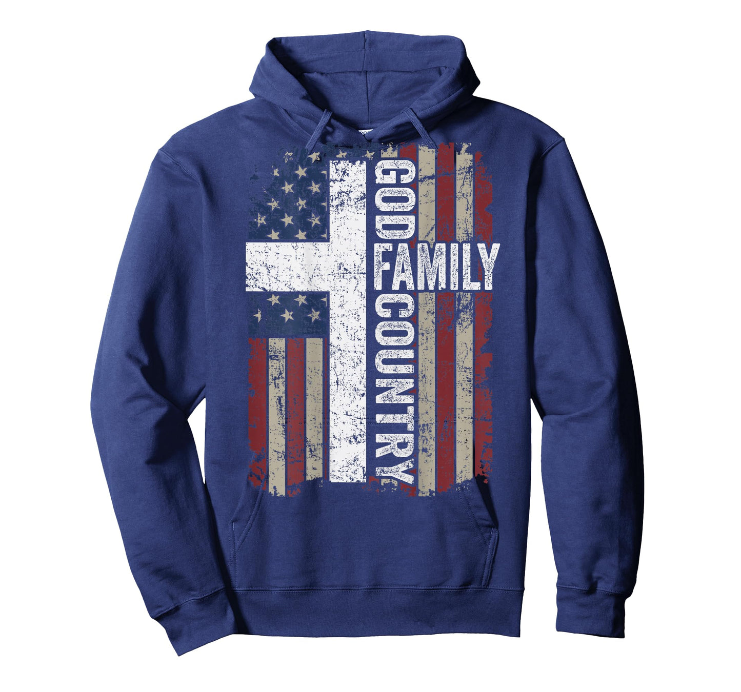 God Family Country - Patriotic Christian Cross USA (ON Back) T-Shirt