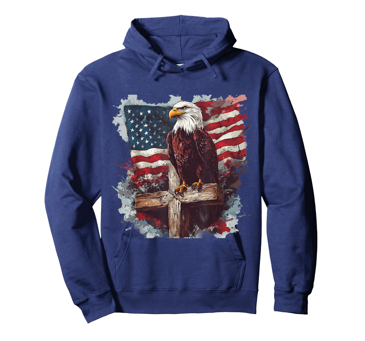 Bald Eagle Cross American Flag Patriotic Christian T-Shirt