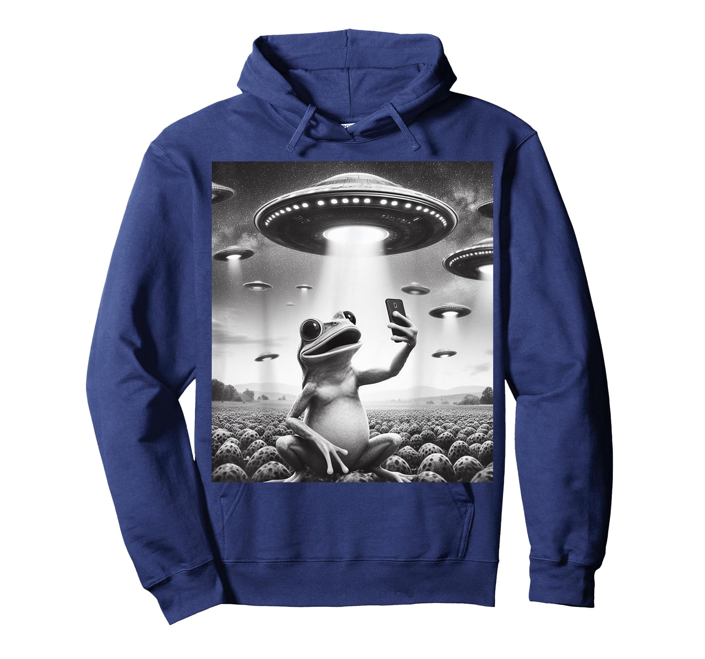 Cute Frog Selfie with UFO Meme For Pet and Space Lover Funny T-Shirt