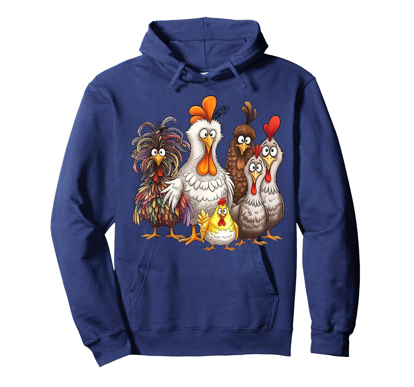 Funny Colorful Chicken Family Thanksgiving Cartoon Design T-Shirt