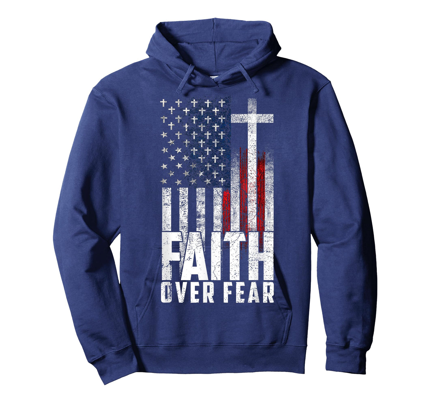 America Pride US Flag Faith Over Fear Prayer Men Women T-Shirt