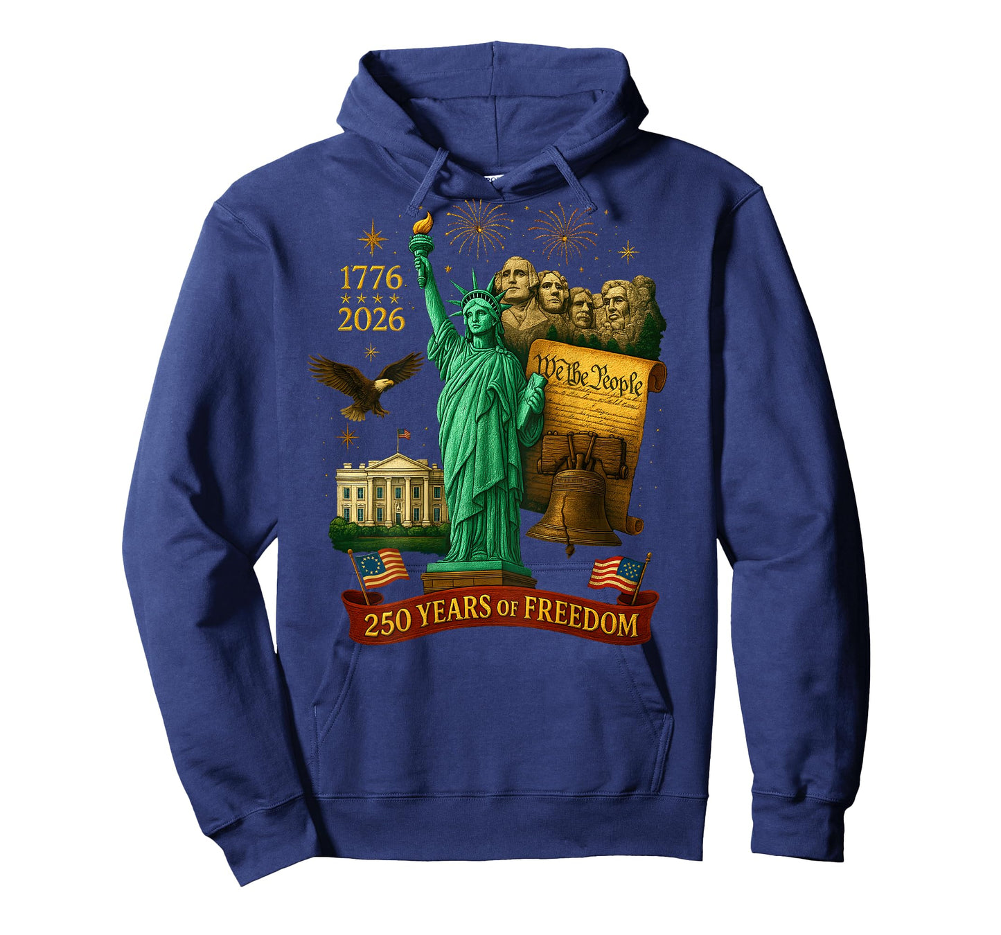 On Back | We The People 250 Years 1776-2026 250th Birthday T-Shirt