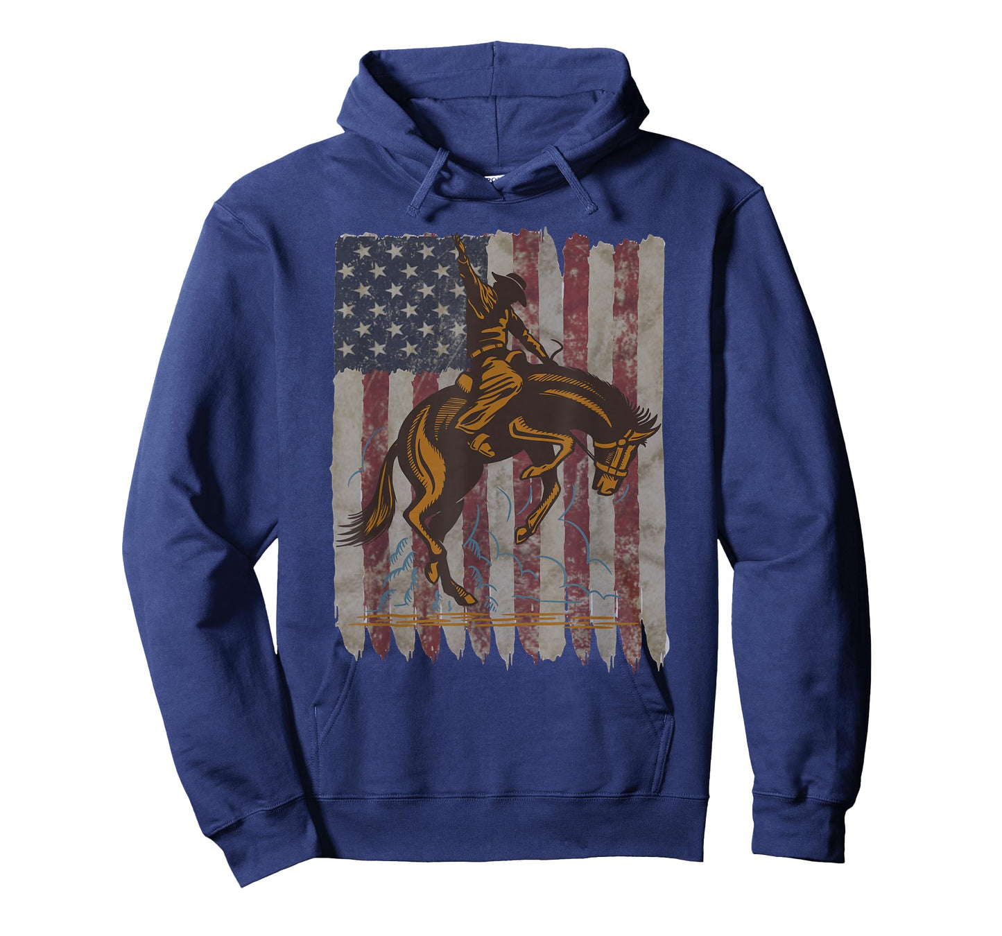 Patriotic Rodeo Bronc Rider American Flag Cowboys Riding T-Shirt