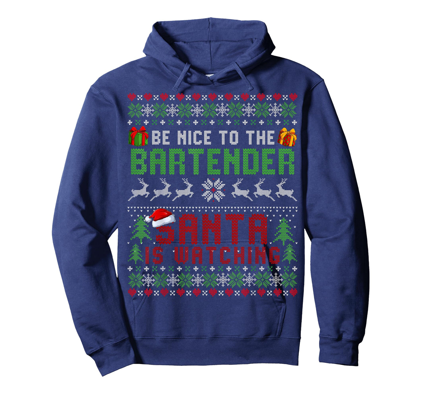 Be nice To the Bartender Santa is Watching Christmas Sweater T-Shirt