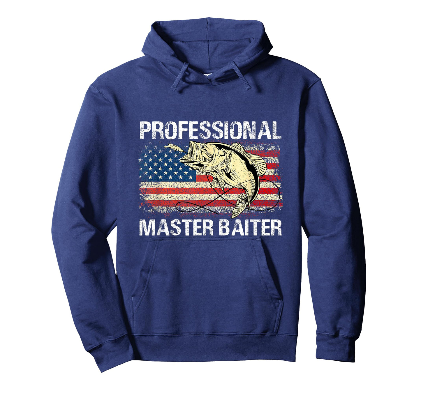 Professional Master Baiter Retro American Flag Funny Fishing T-Shirt
