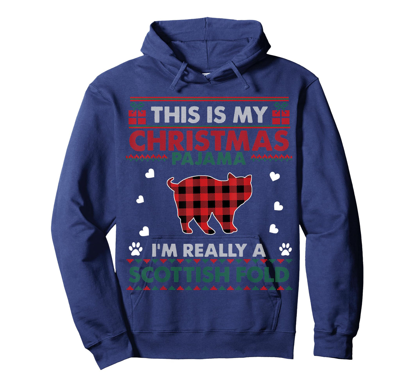 Scottish Fold Cat Lover Xmas Gifts Ugly Christmas Sweater Men Women Kids T-Shirt