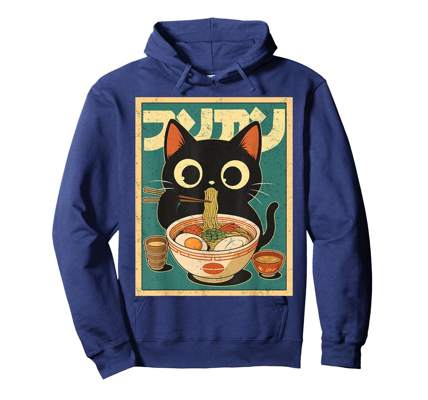 Kawaii Japanese Cat Funny Cat Eating Ramen Japanese Noodles T-Shirt