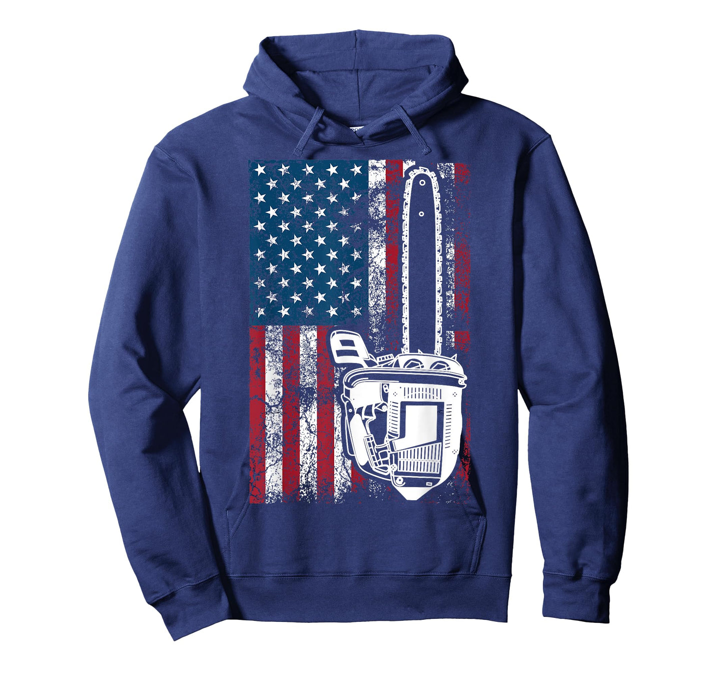 Vintage US Flag Chainsaw | Cute Woodworker Funny Logger Gift T-Shirt