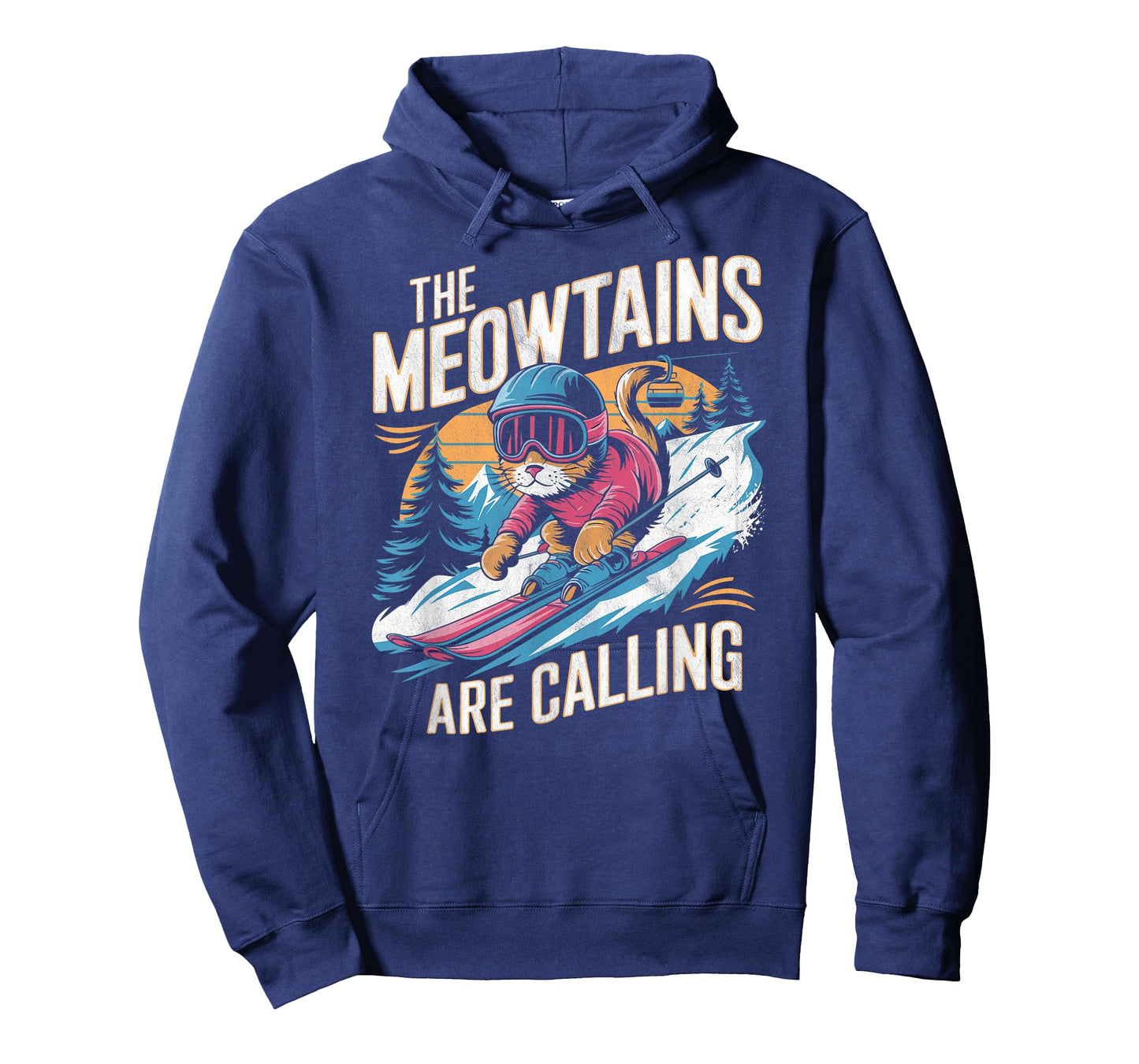The meowtains are calling Cat Snowboard Ski Men Women Kids T-Shirt