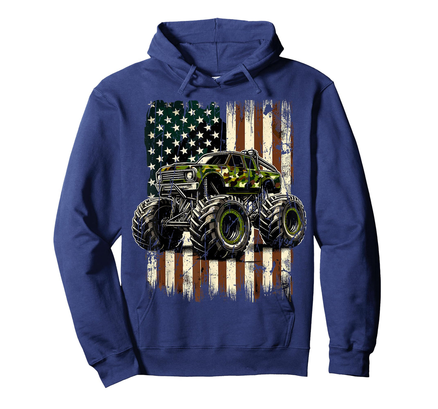 Monster Trucks USA Flag 4th July Monster Truck T-Shirt