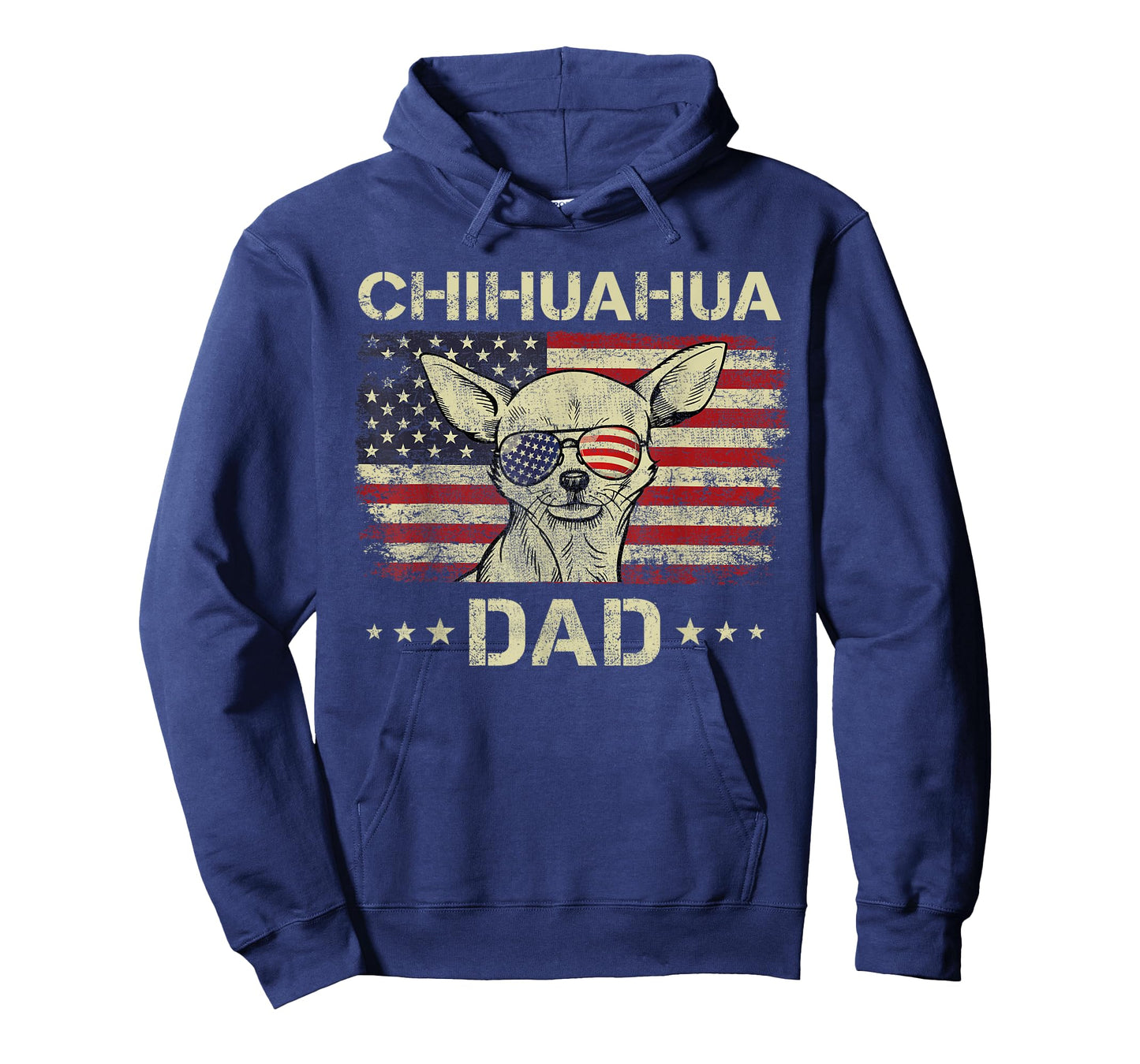 Chihuahua Dad Dog Lovers American Flag 4th Of July T-Shirt for Women Men