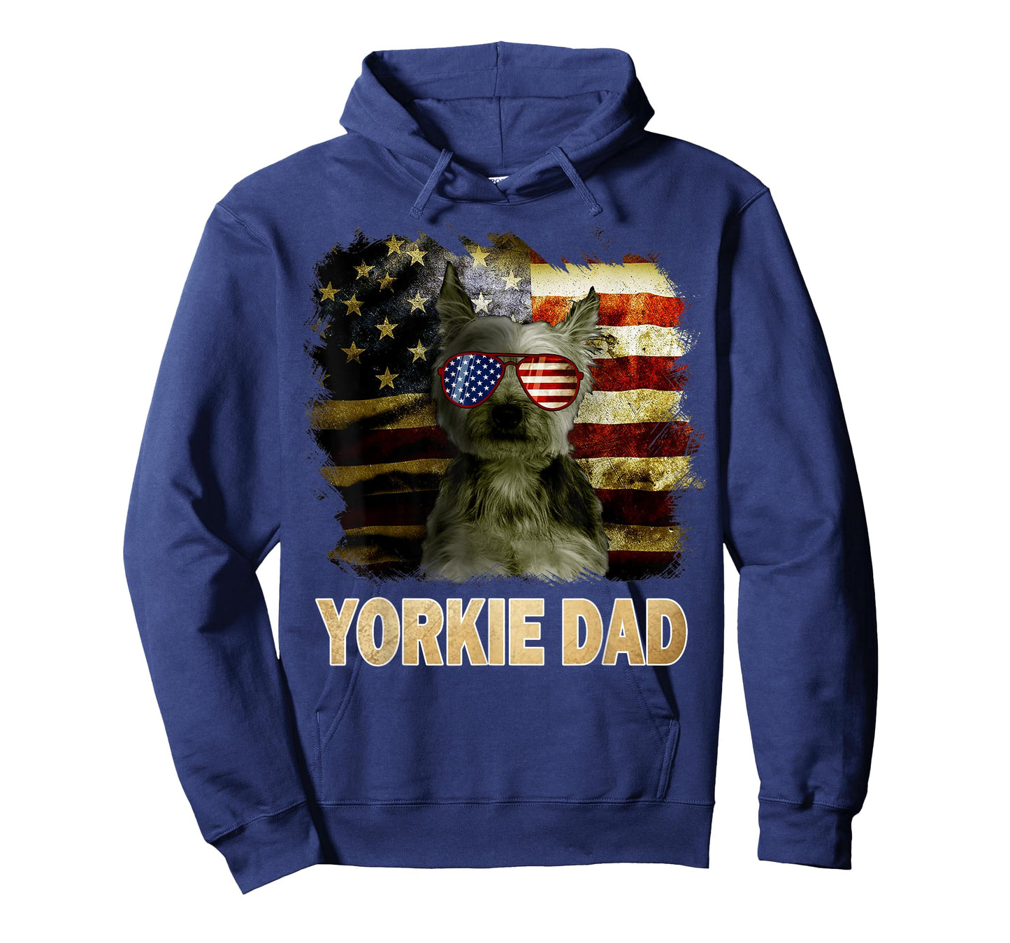 Best Yorkie Dad Ever American Flag 4th Of July Dog Lover T-Shirt