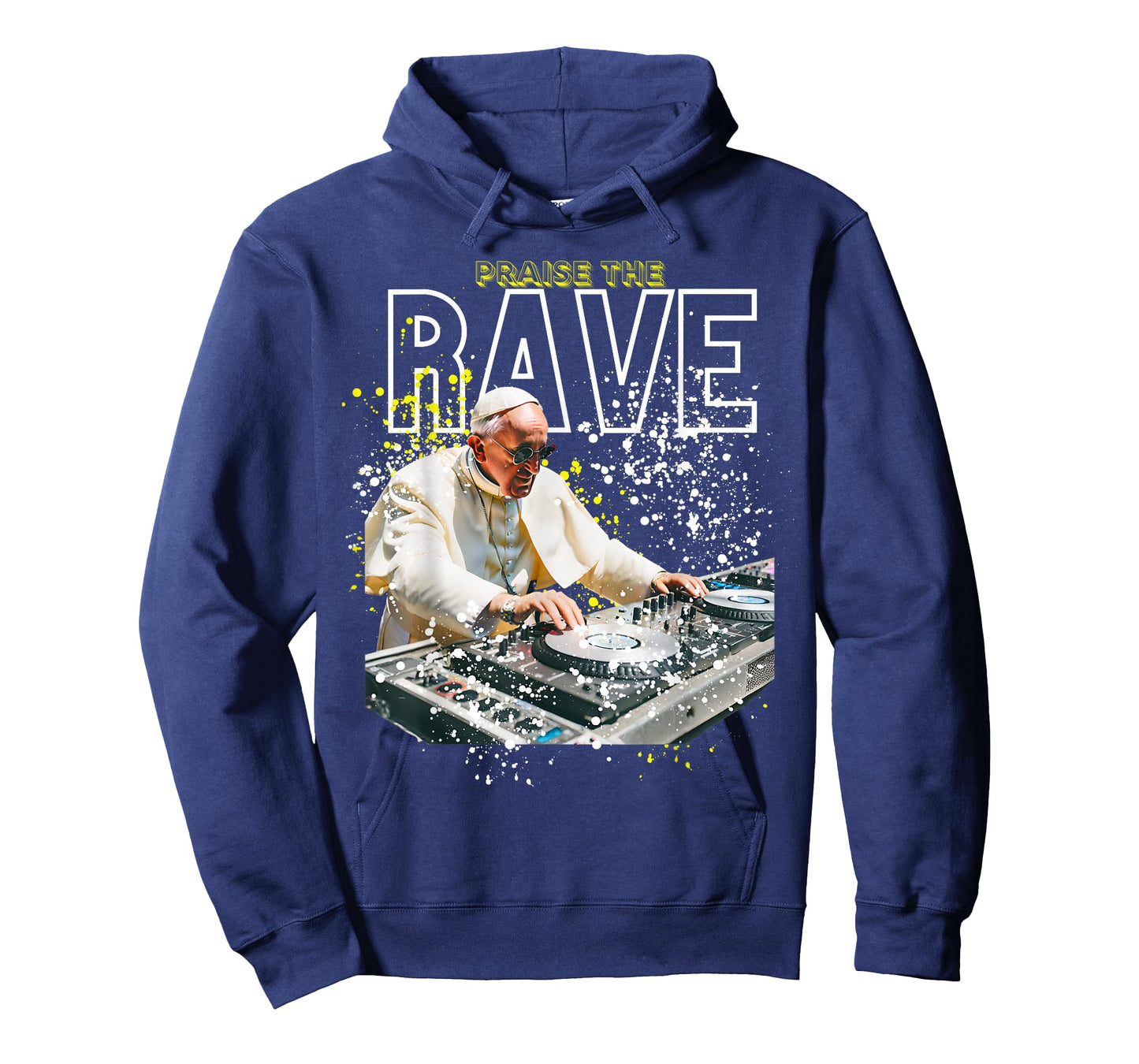 Praise the Rave the Pope as a DJ Funny Festival Rave T-Shirt