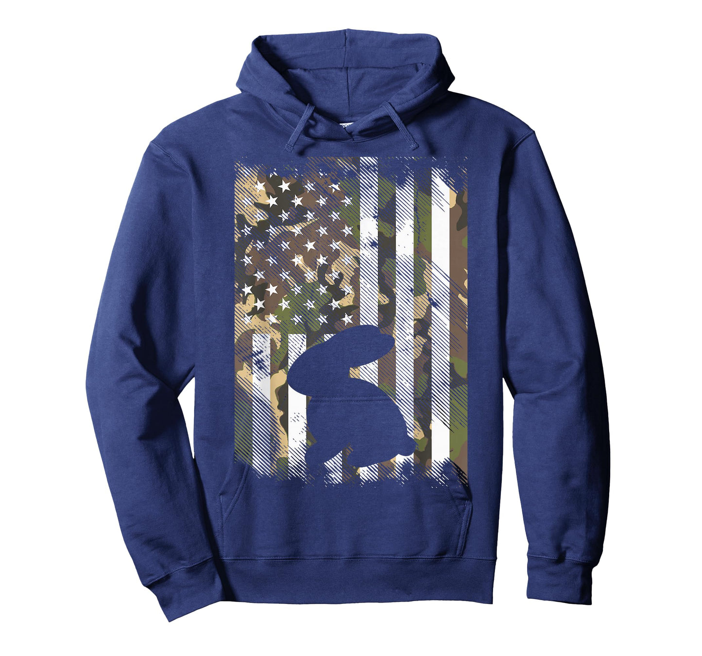 Camo American Flag Easter Bunny Rabbit Vintage Patriotic T-Shirt
