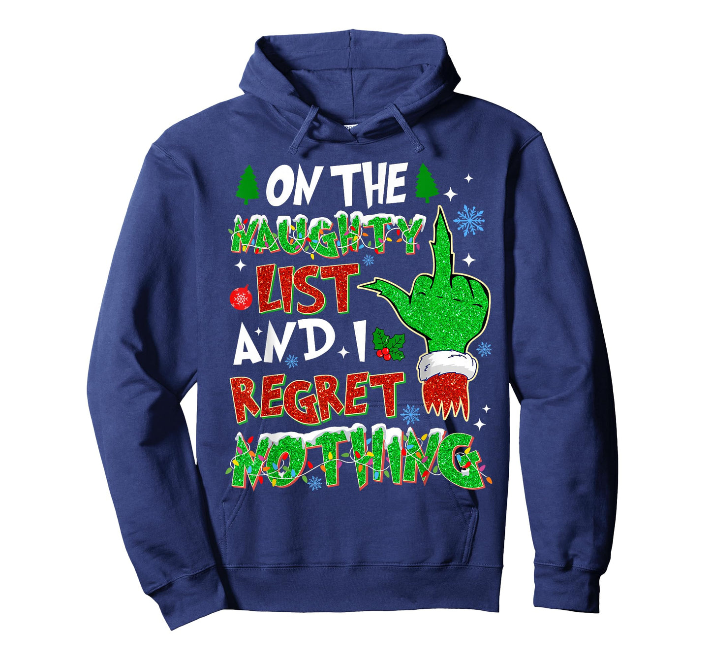 On The Naughty List & I Regret Christmas Holiday Snowflake T-Shirt