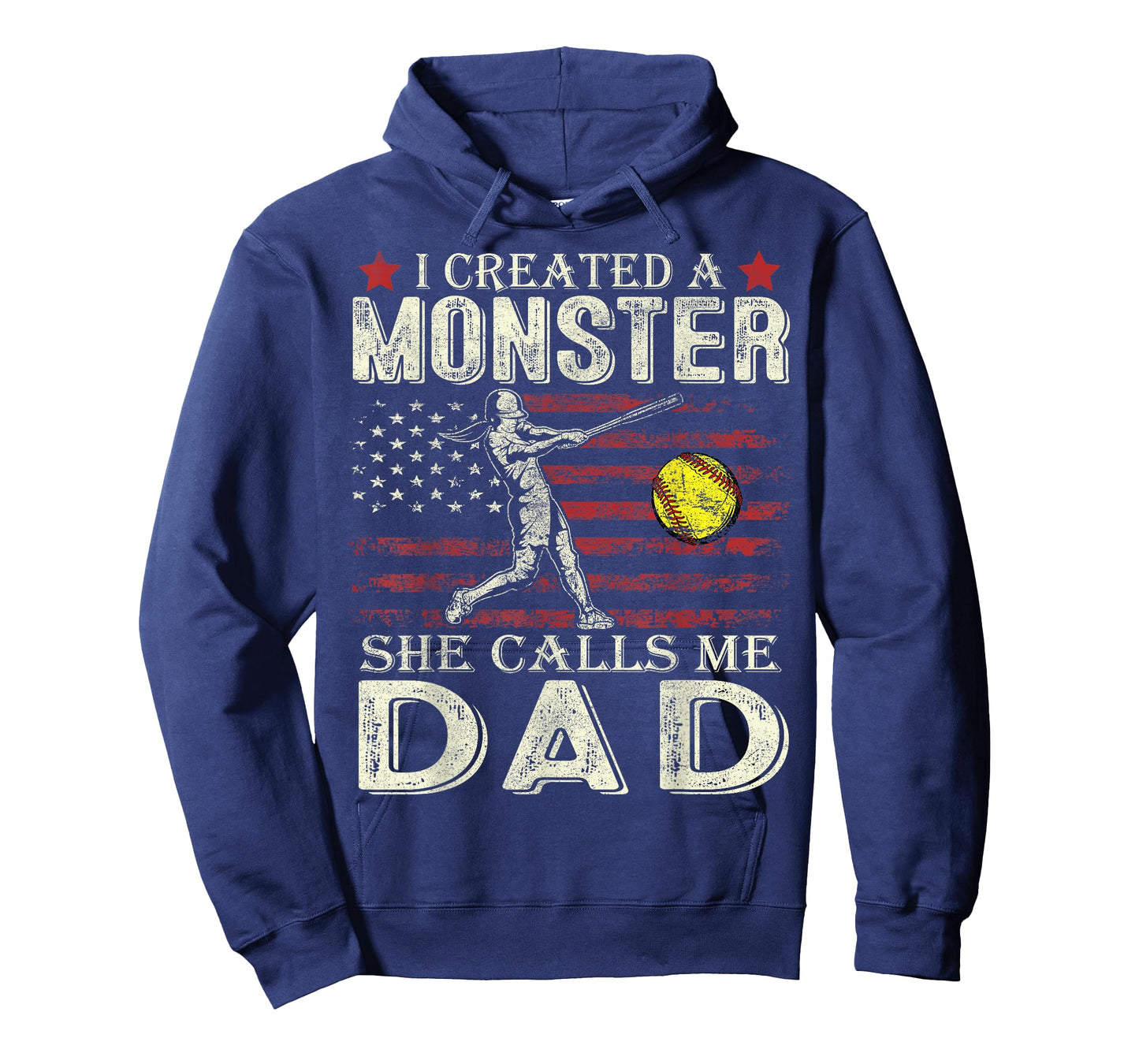 I Created A Monster She Calls Me Dad Softball Father's Day T-Shirt