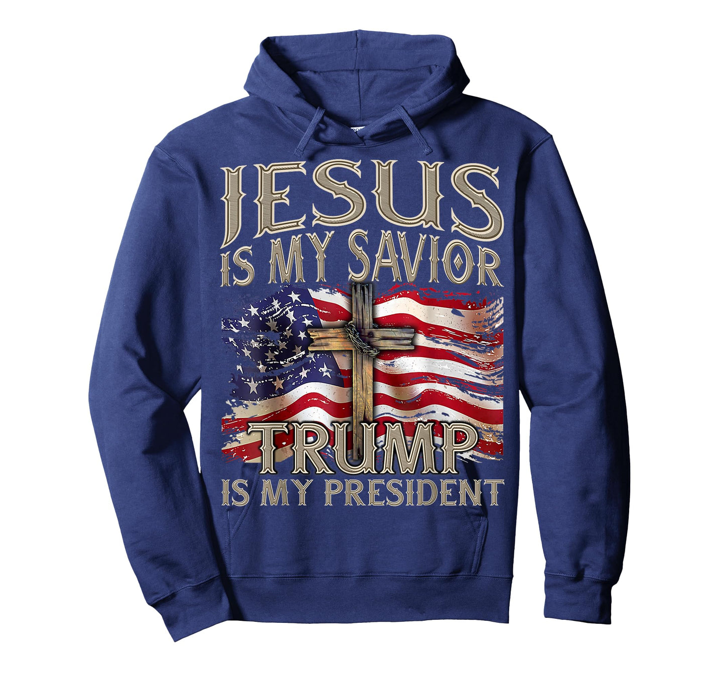 Jesus is My Savior Trump is My President 2024 American Flag T-Shirt