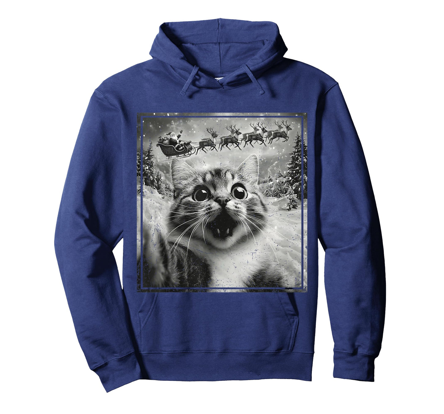 Santa Reindeer Selfie Cat Funny Christmas Tee T-Shirt