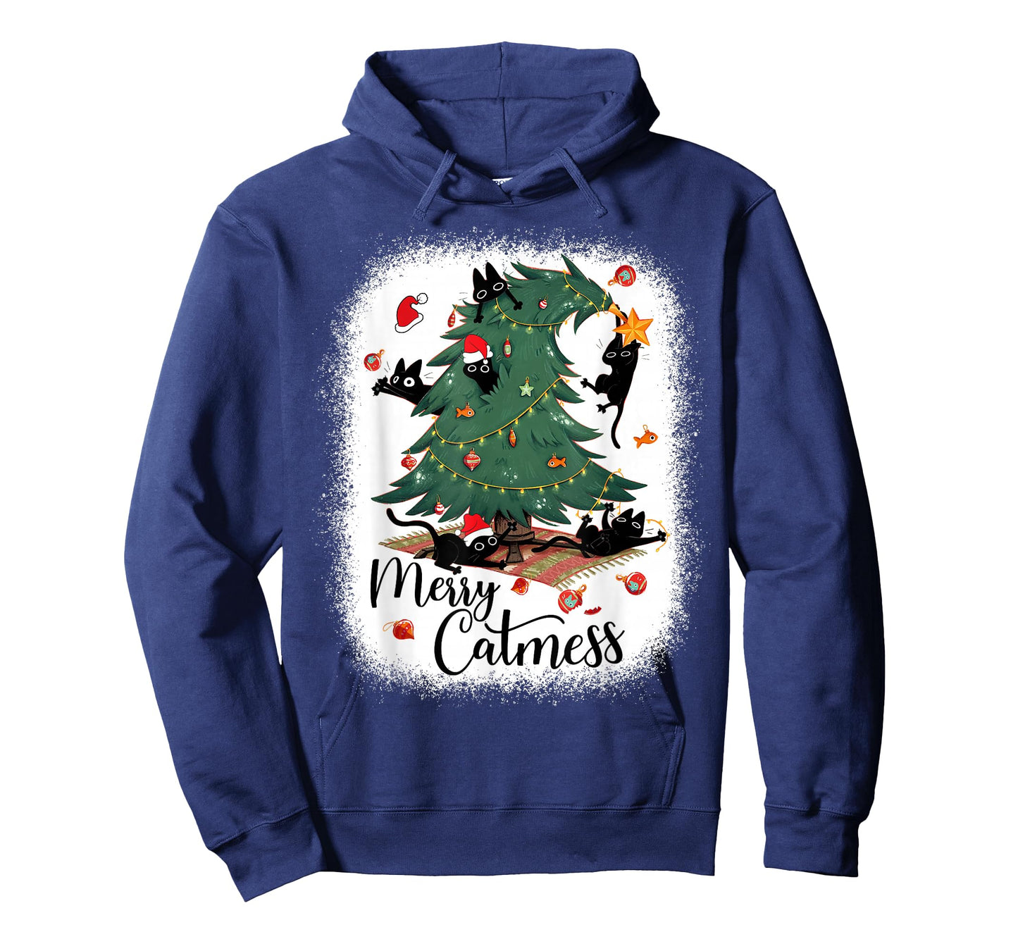 Funny Cats Christmas Tree Merry Catmess Black Cat Kittens T-Shirt