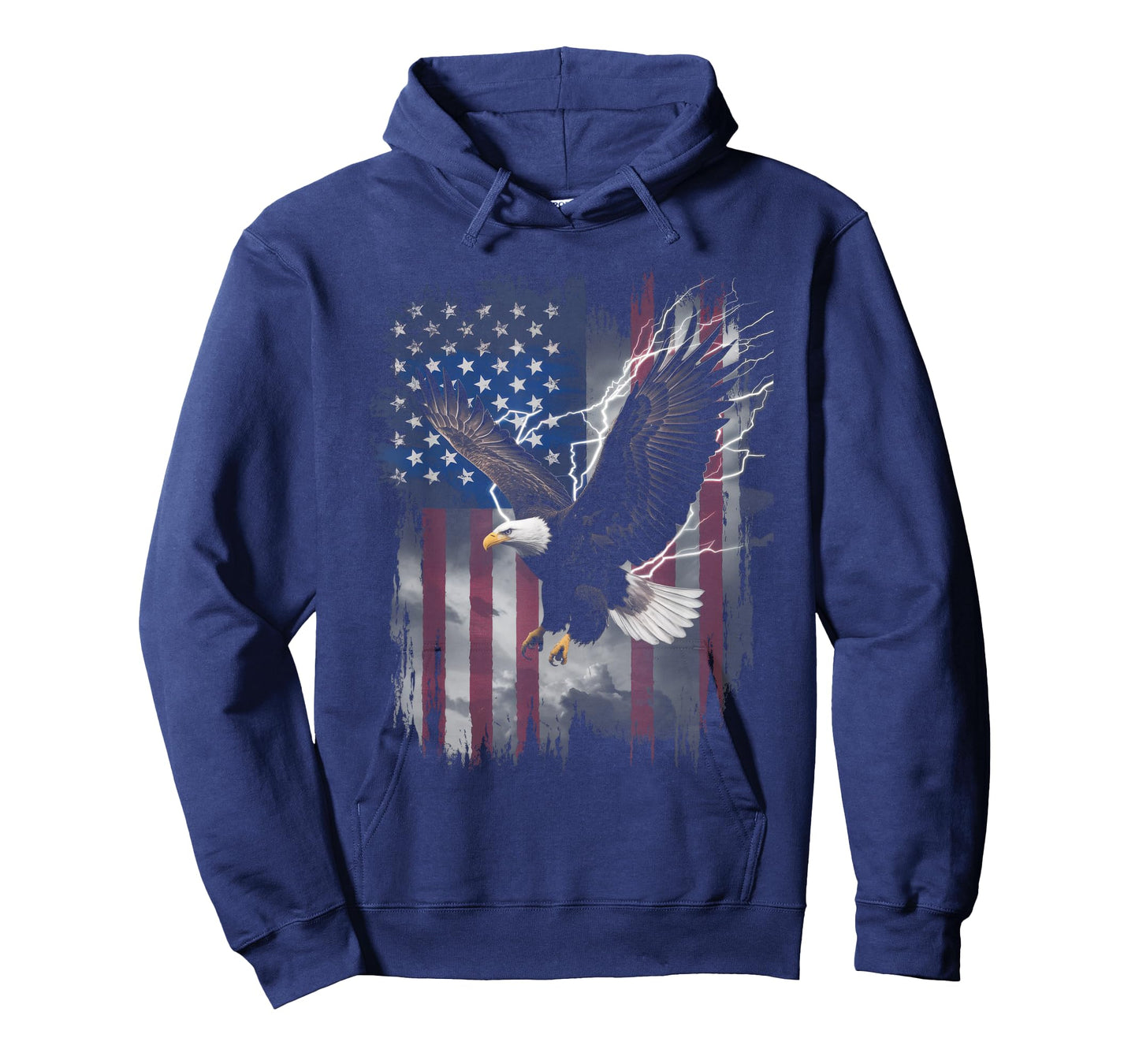 American Bald Eagle Lightning USA Flag Patriotic Freedom T-Shirt