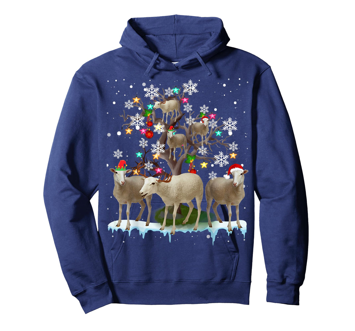 Christmas Sheep On Tree Funny Santa Sheep Lover Gifts T-Shirt
