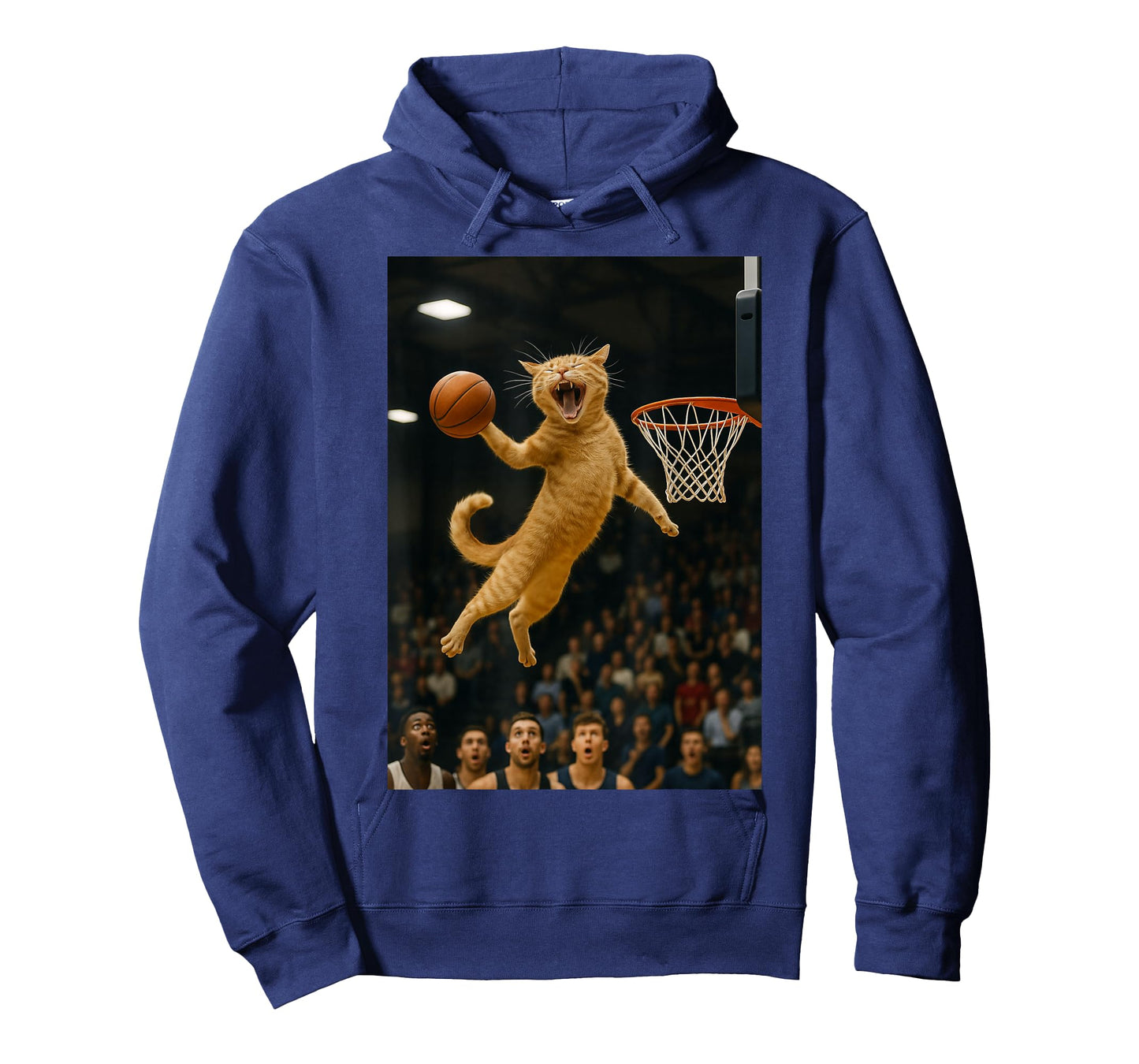 Cat Dunking Basketball Mid-Air T-Shirt