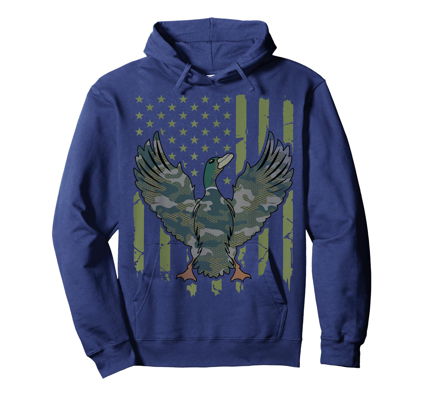 Duck Hunter Camo Waterfowl Hunting American Flag Camouflage T-Shirt