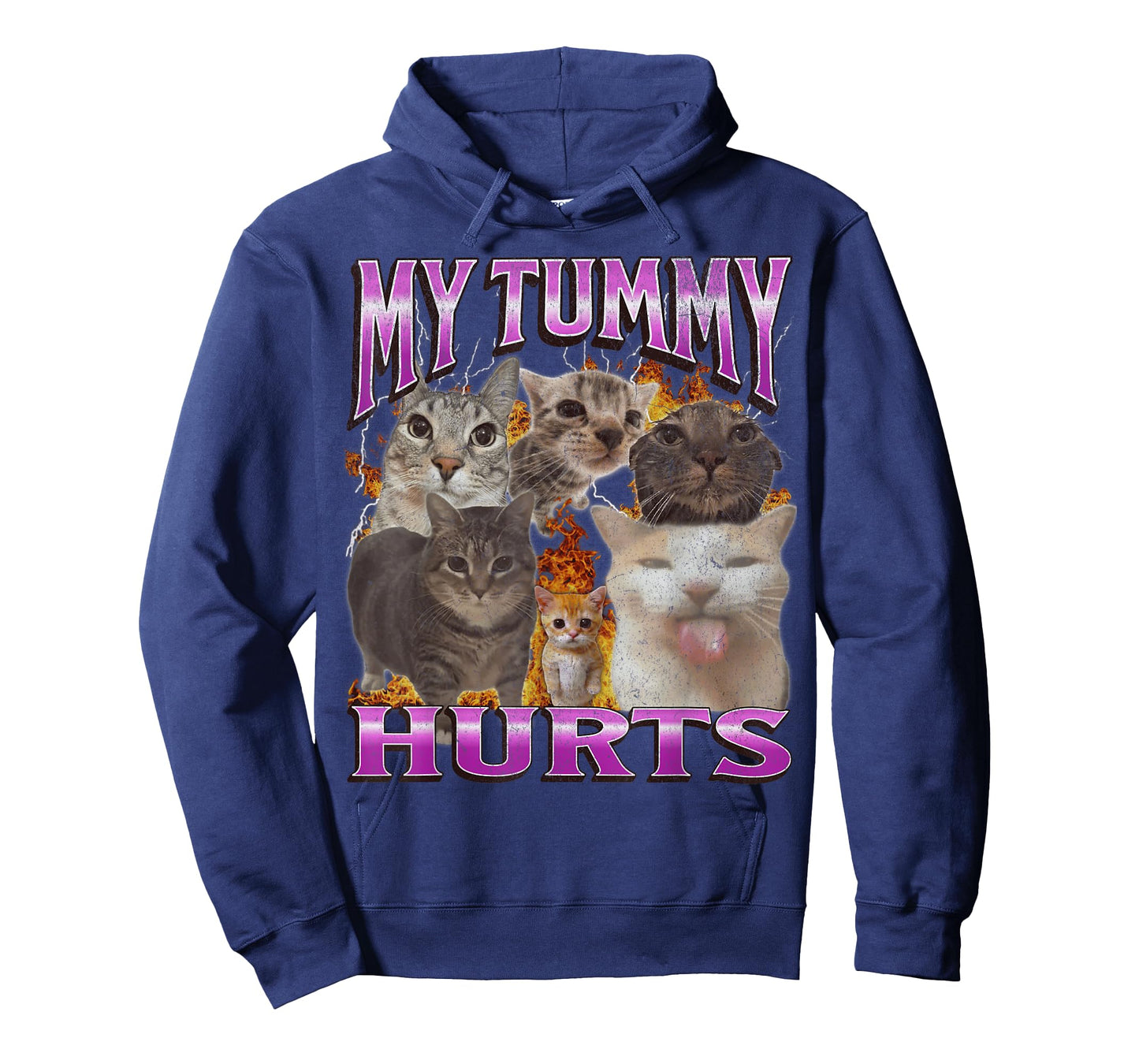 My Tummy Hurts Funny Cat Meme Bootleg Graphic Men Women T-Shirt