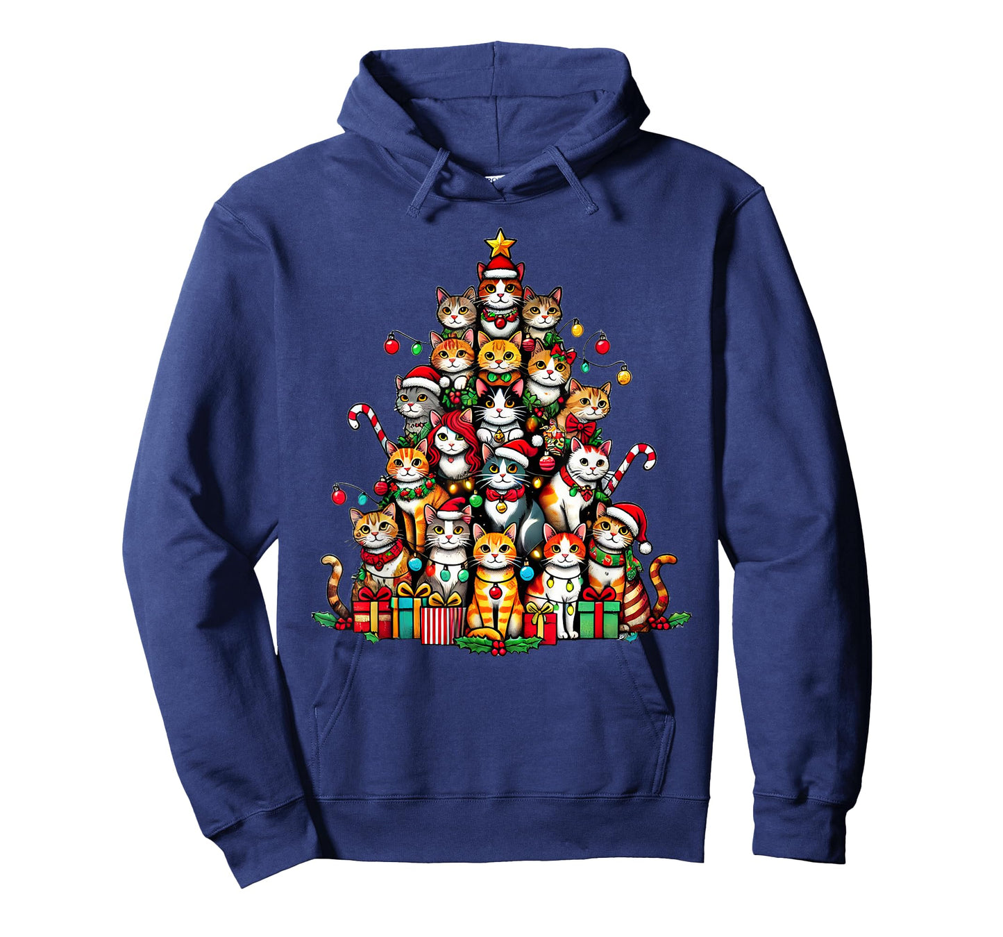 Cat Kitten Christmas Tree Funny Cat Xmas T-Shirt
