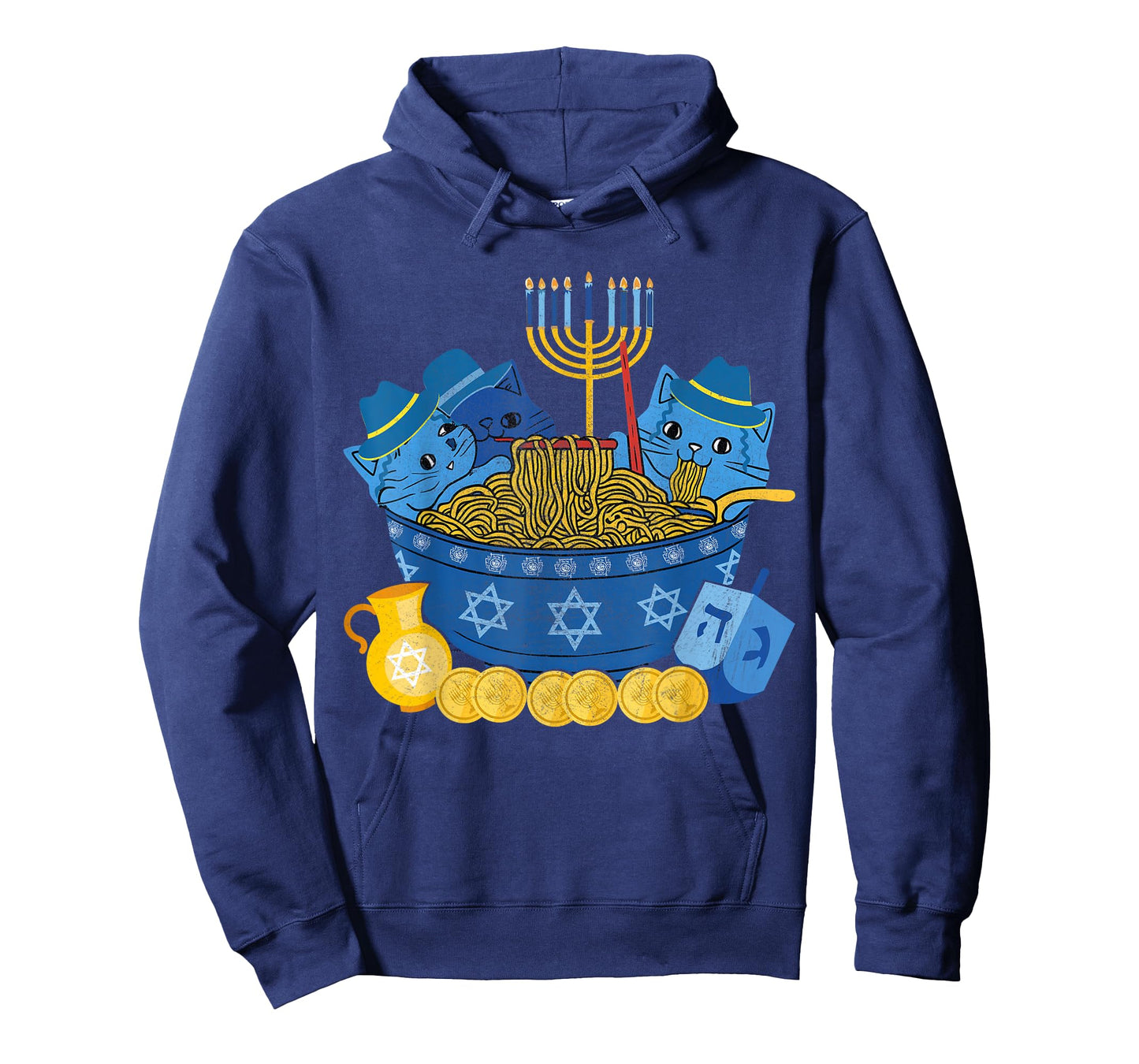 Jewish Cats Ramen Kitten Anime Hanukkah Pajamas Chanukah T-Shirt