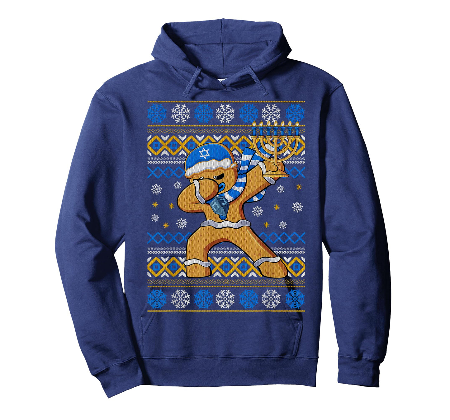 Jewish Menorah Ugly Hanukkah Dabbing Gingerbread Man T-Shirt
