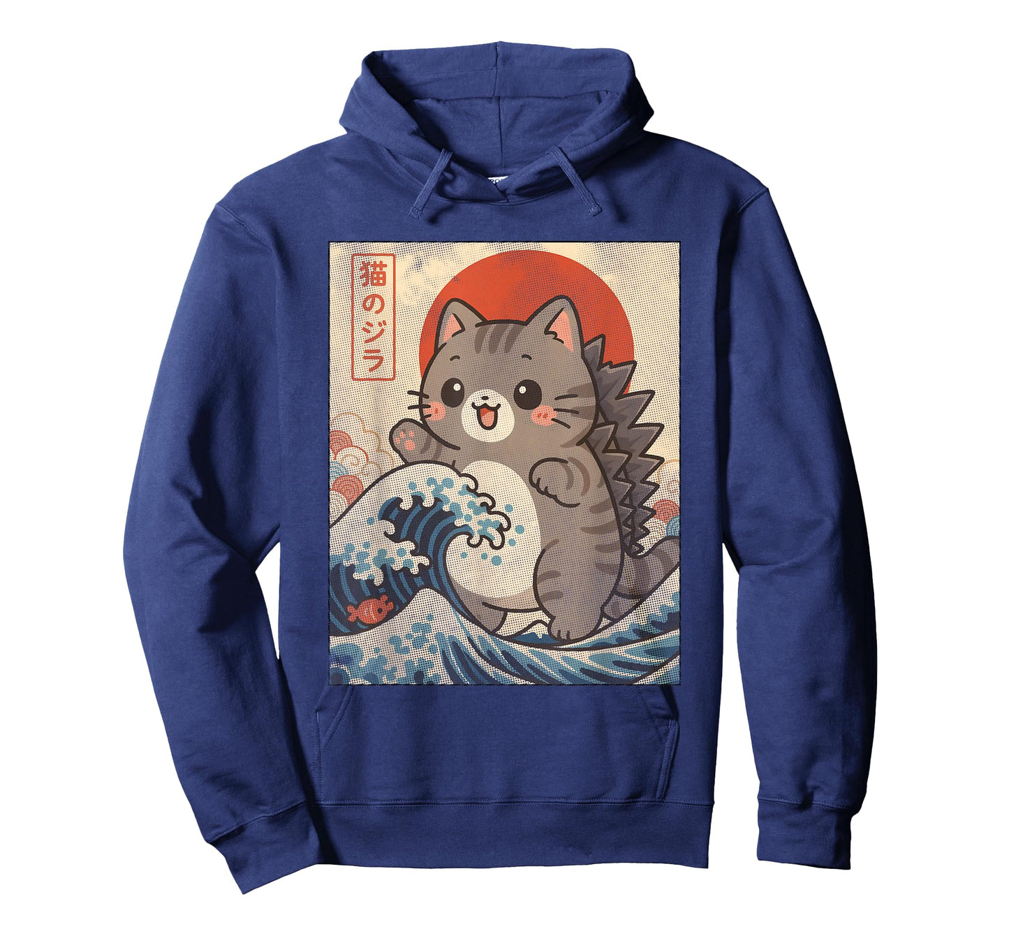 Kaiju Kitty Giant Monster Wave Cute Cozy Cat Graphic Parody T-Shirt
