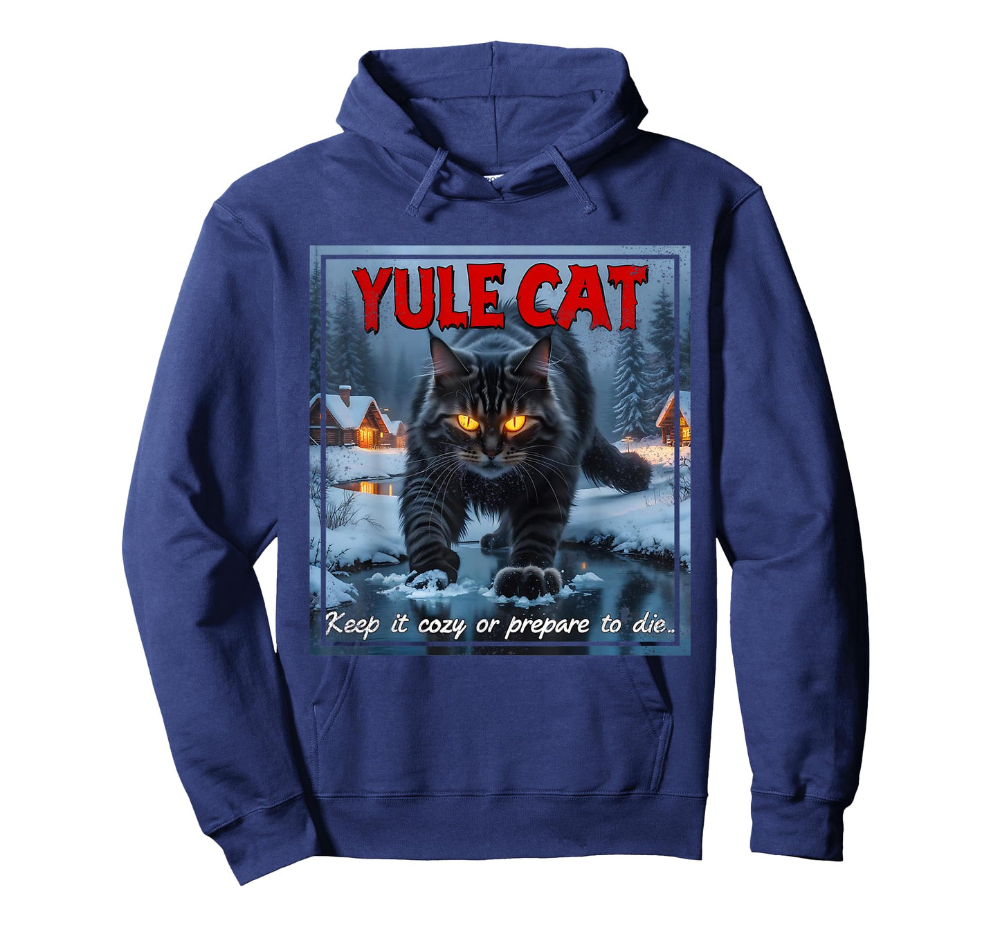 Yule Cat Keep It Cozy Funny Winter Quote T-Shirt
