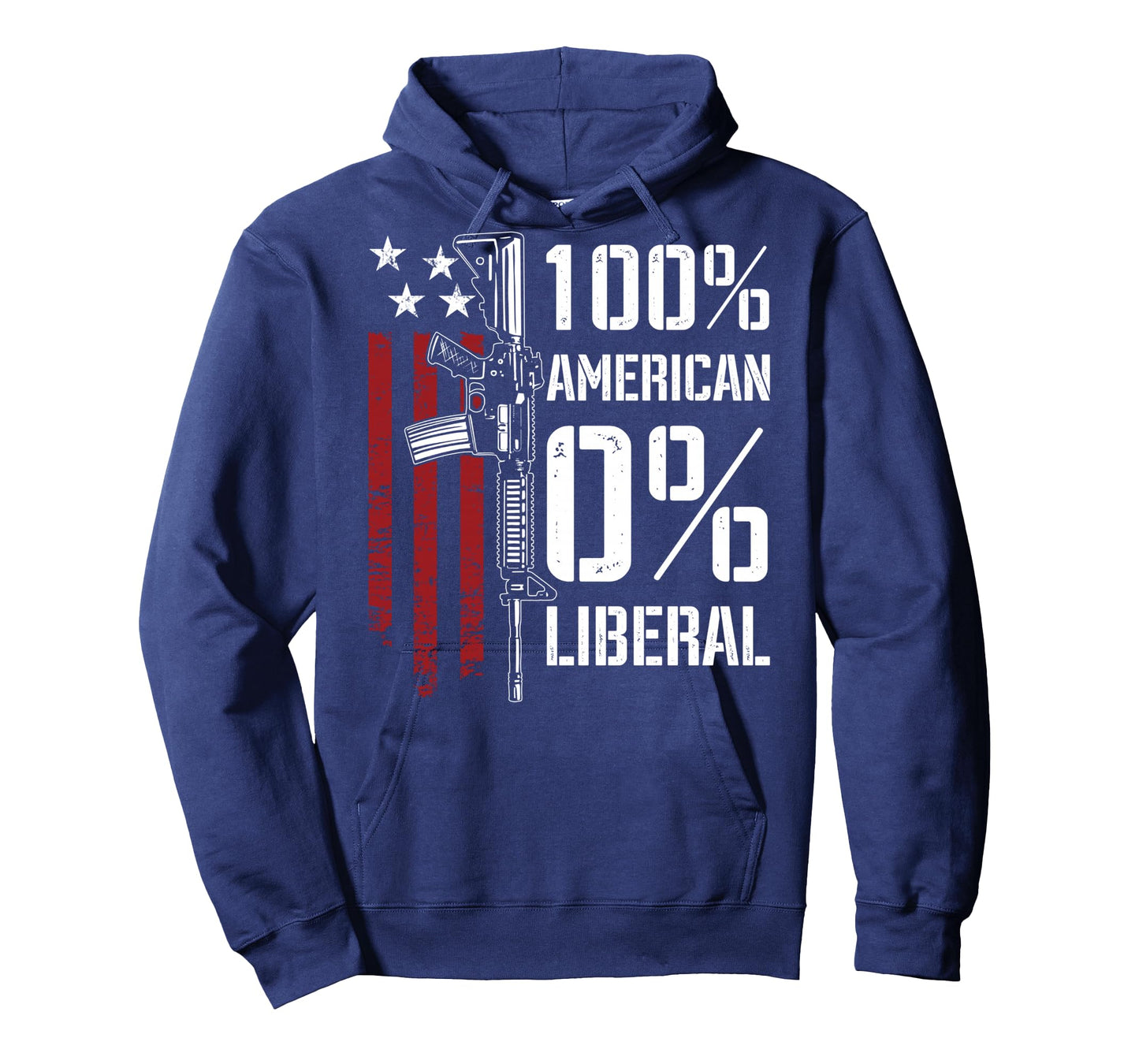 100% American 0% Liberal - Funny Pro Gun - ON Back Long Sleeve T-Shirt