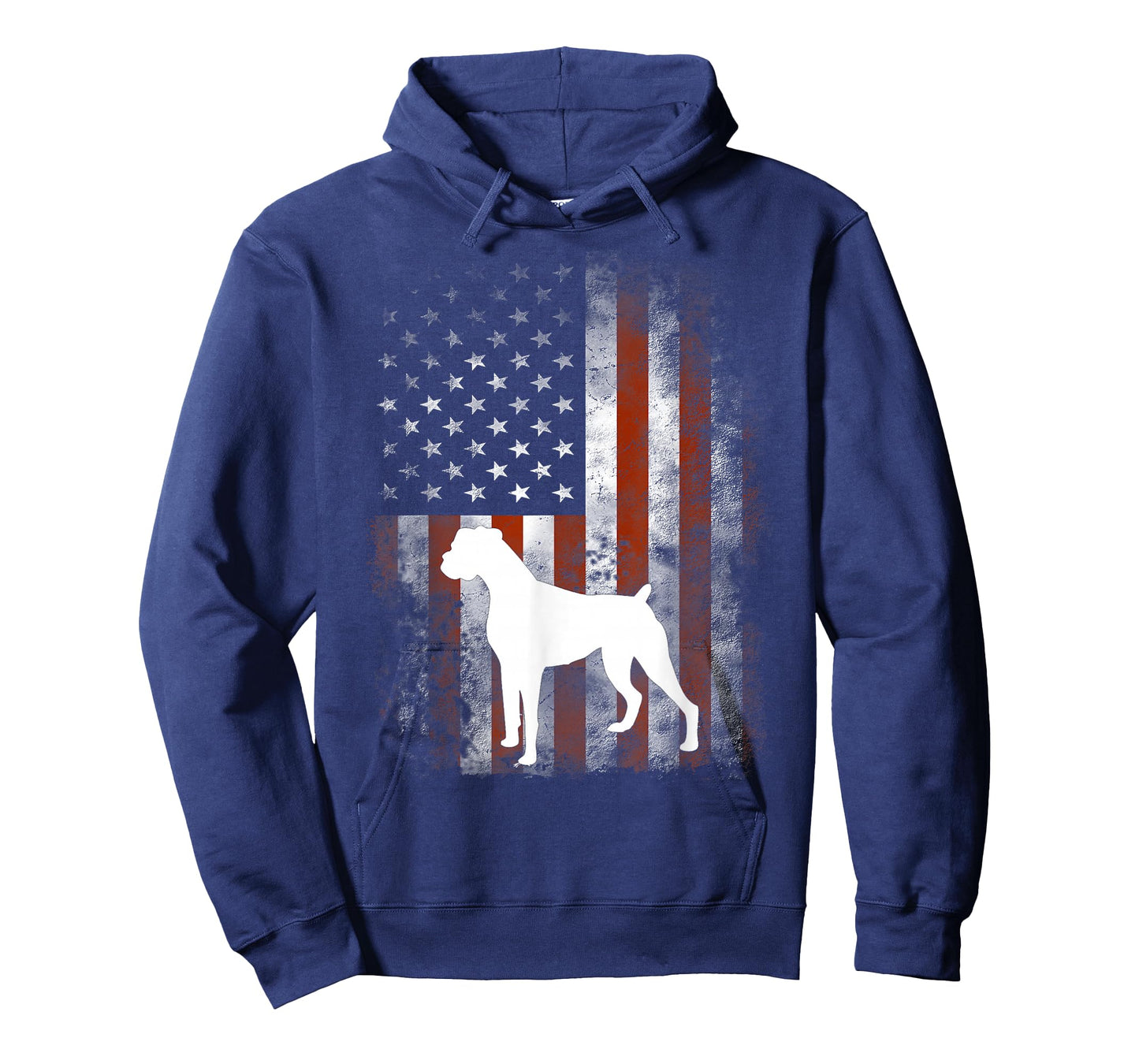 White Boxer Dog Shirt Patriotic American Flag 4th Of July T-Shirt
