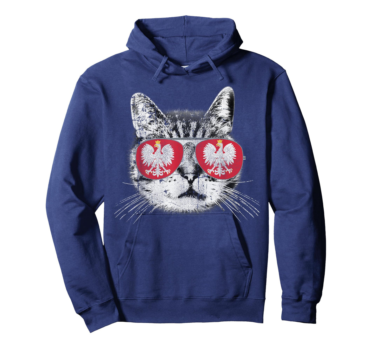 Polish Poland - Flag Cat Vintage Men Women Graphic Cool T-Shirt