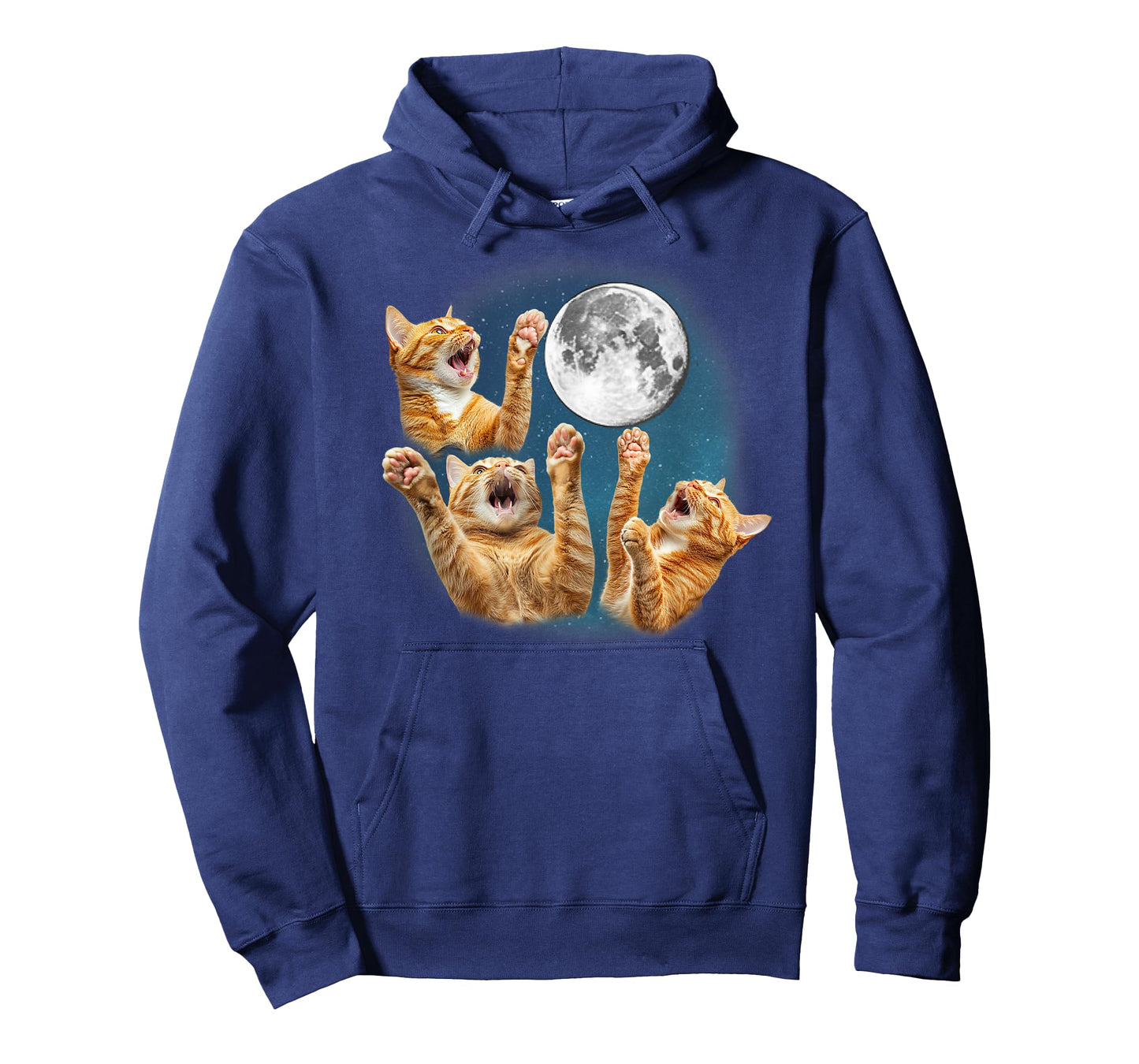 Funny Three Orange Tabby Cat Howling Moon 3 Moon Meme Lover T-Shirt