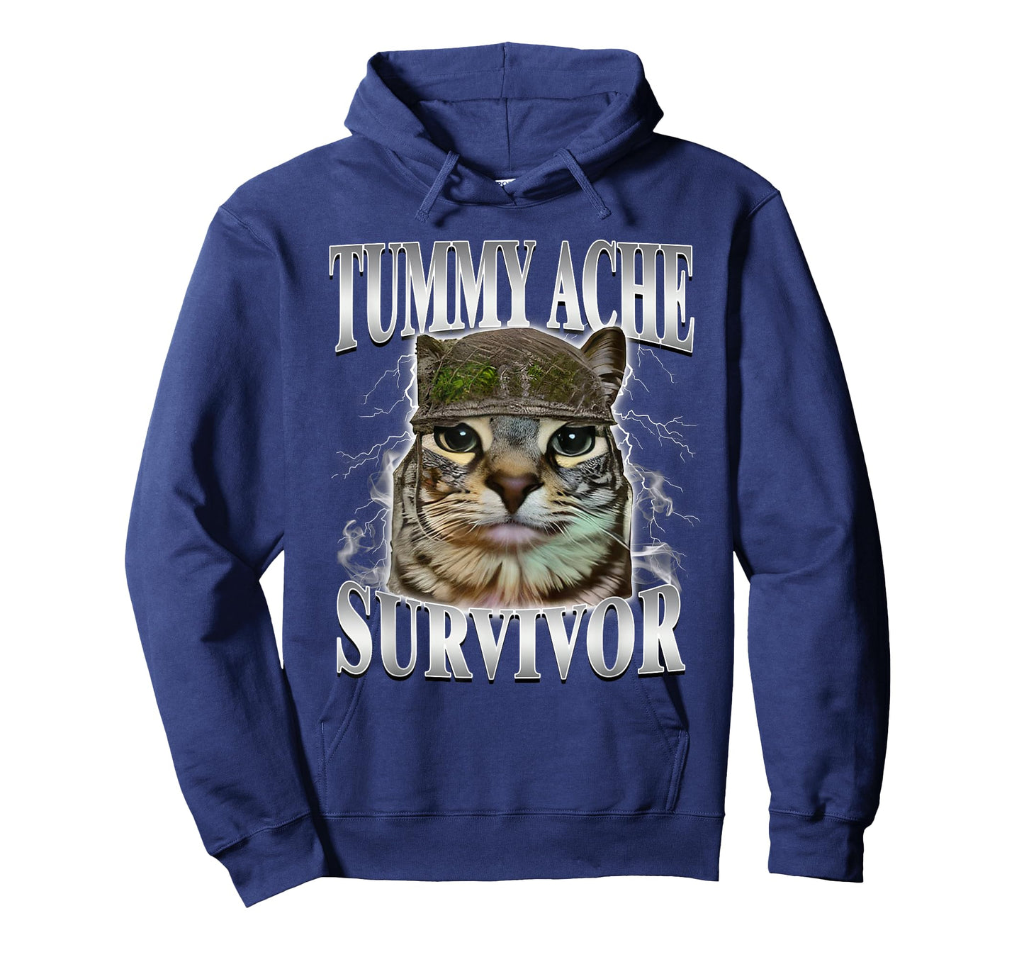 Tummy Ache Survivor Funny Cat Meme T-Shirt