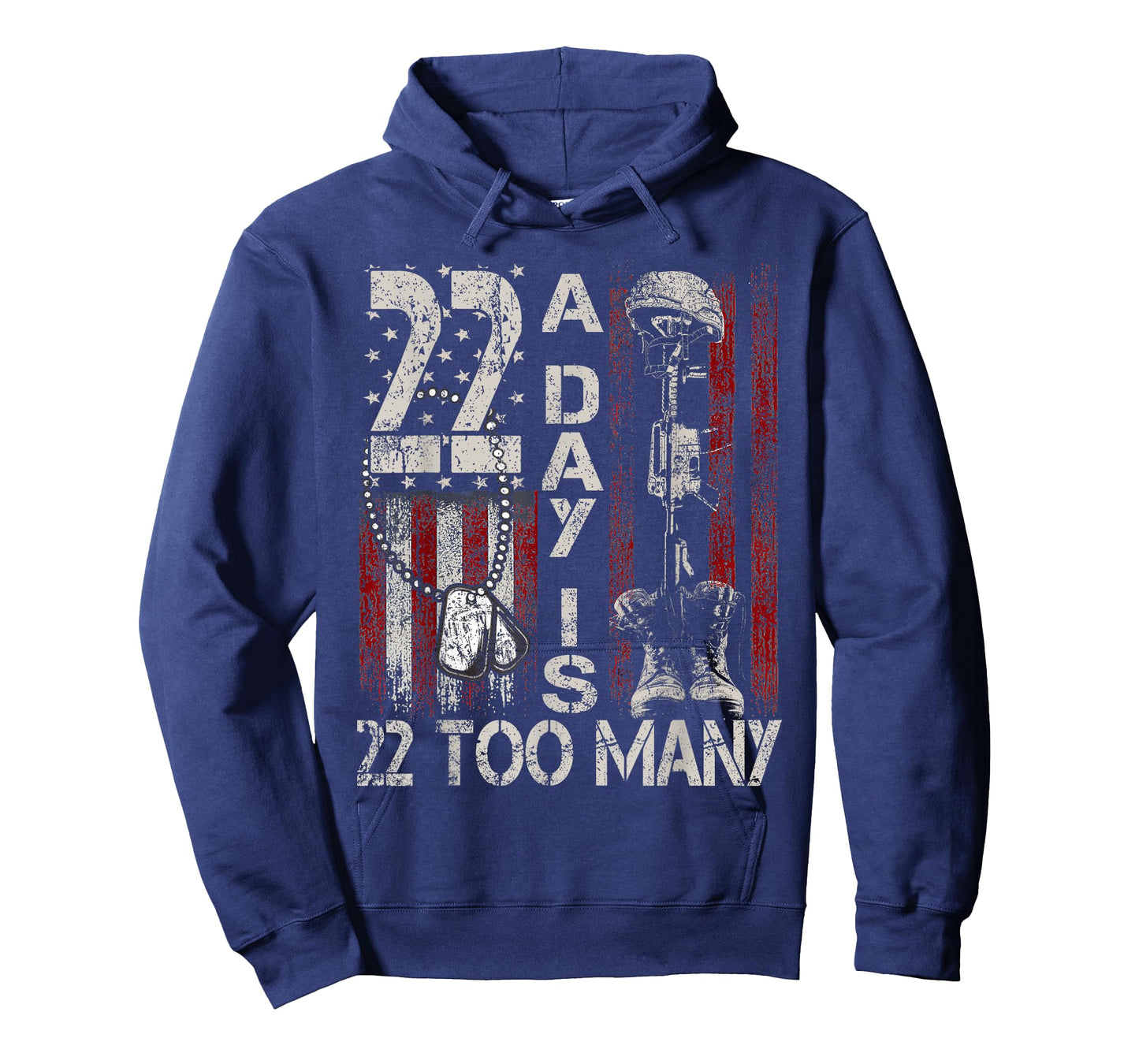 22 A Day Is 22 Too Many Veteran Lives Matter USA Flag T-Shirt