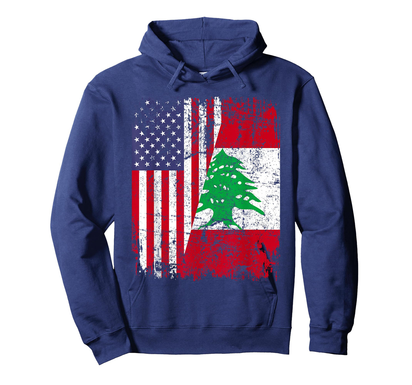LEBANESE ROOTS | Half American Flag | LEBANON T-Shirt