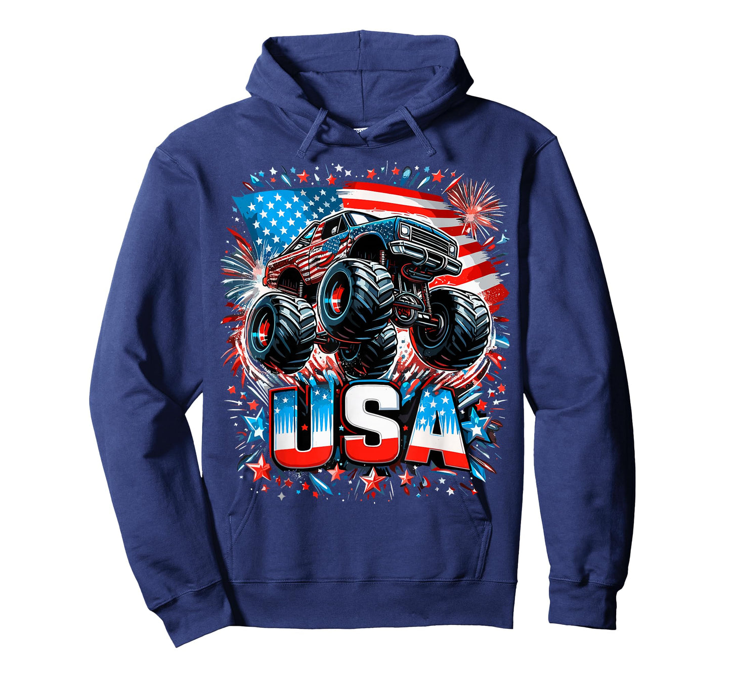 Monster Truck USA American Flag 4th of July T-Shirt