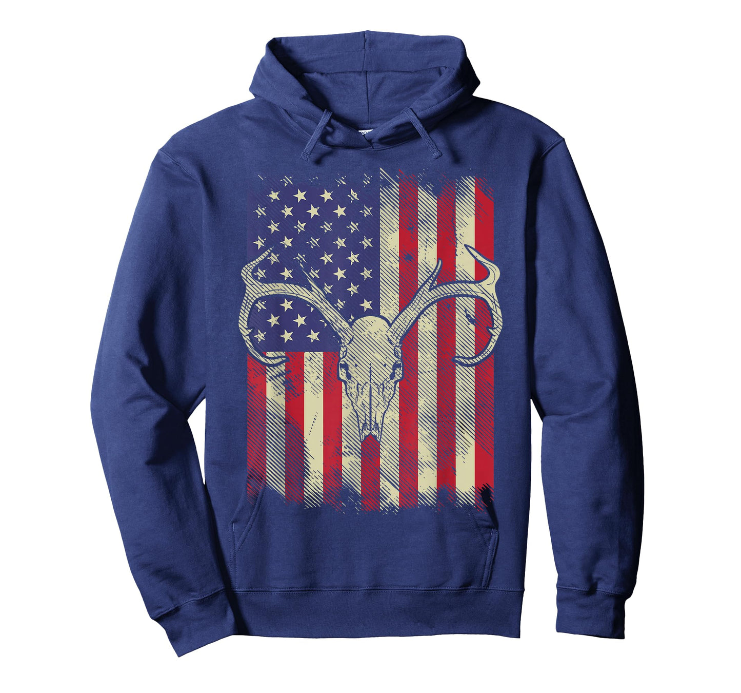 Deer Skull American Flag Hunting Vintage USA Hunter Gift T-Shirt