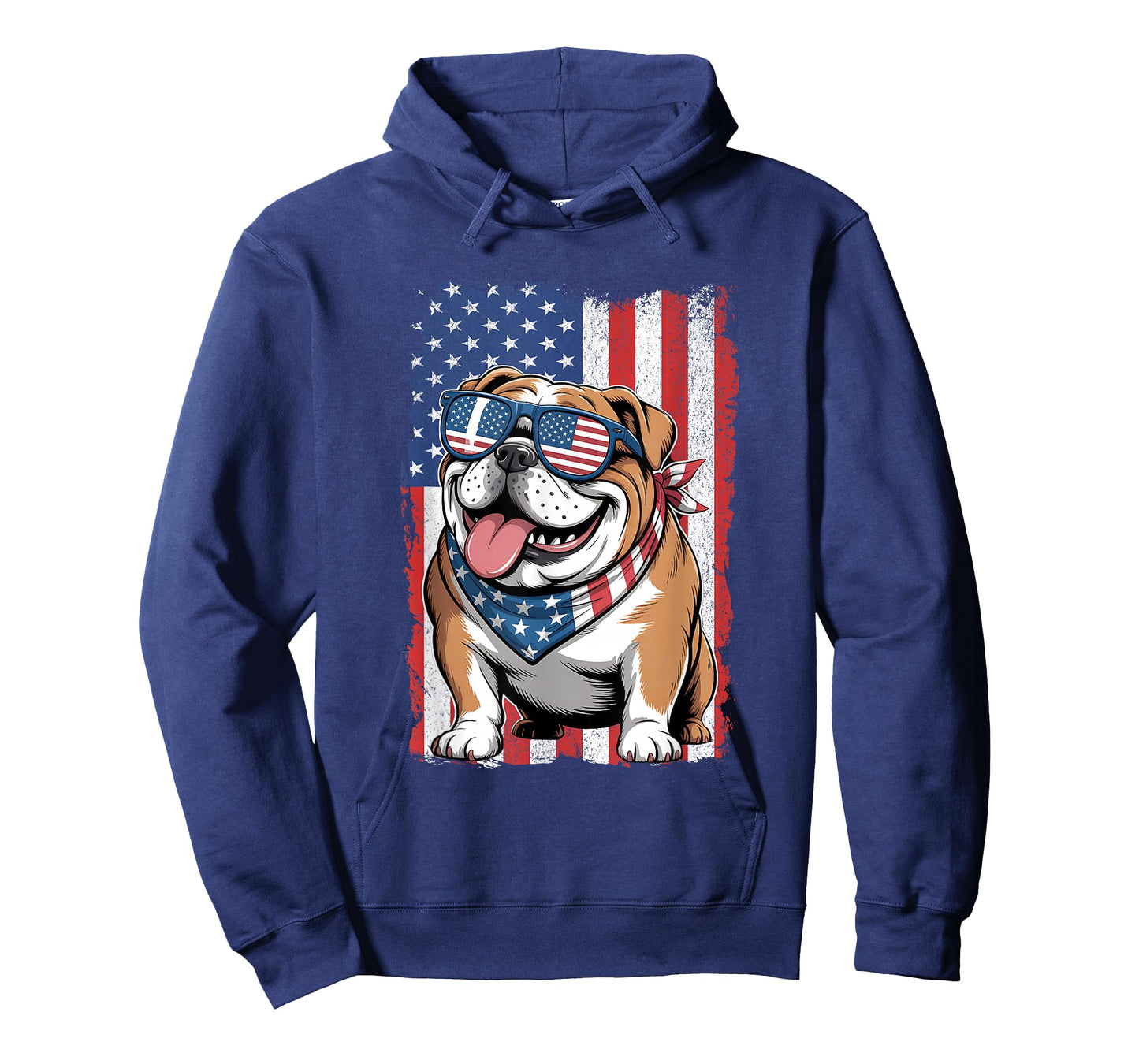 English Bulldog 4th of July Dog Patriotic USA Flag Man Woman T-Shirt