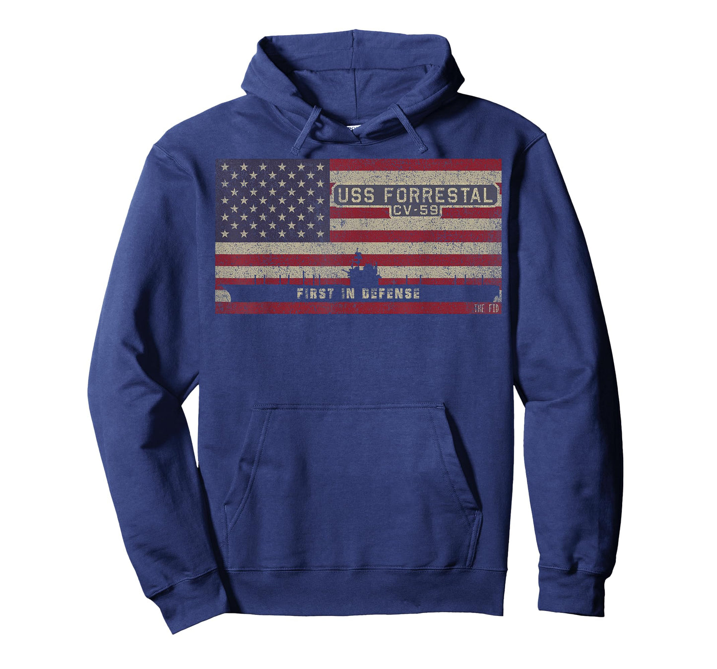 USS Forrestal CV-59 Aircraft Carrier American Flag T-Shirt