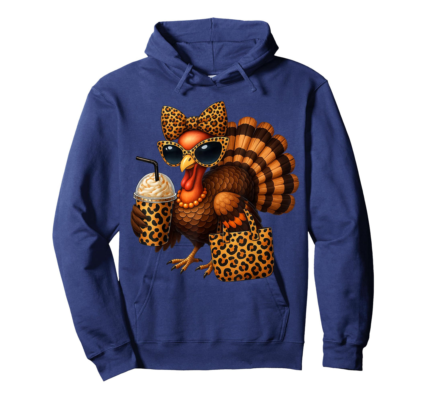 Turkey with Coffee Coquette Bow Thanksgiving Women Girl T-Shirt